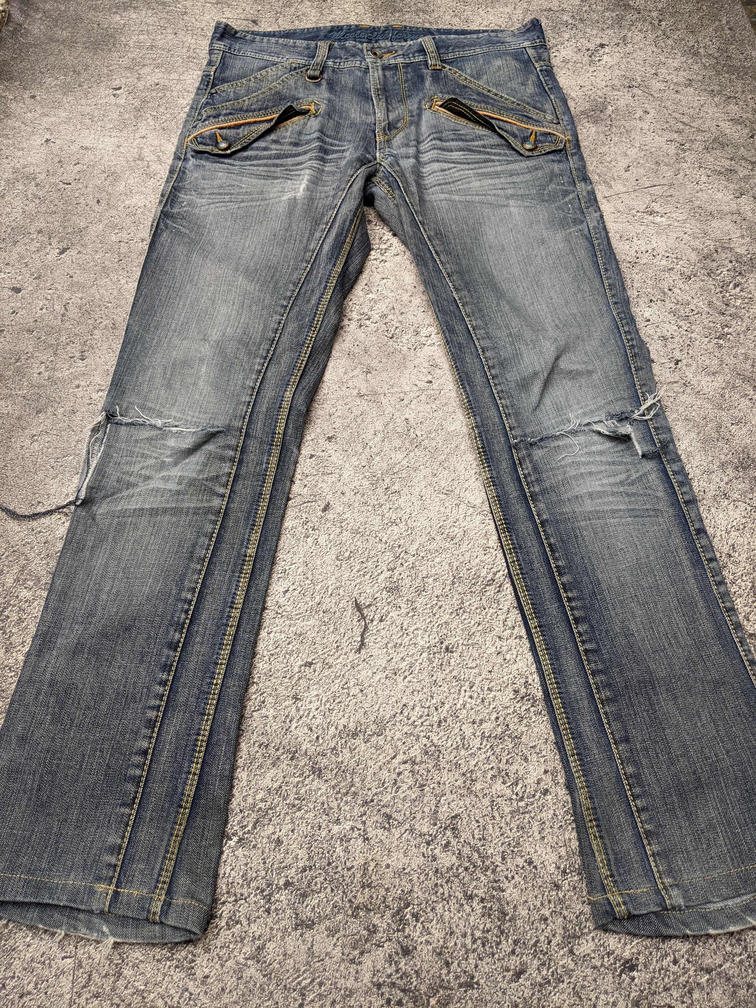 Nicole Club NCFM Nicole Club For Men Distressed Wishkers Jeans Size US 32 / EU 48 - 2 Thumbnail