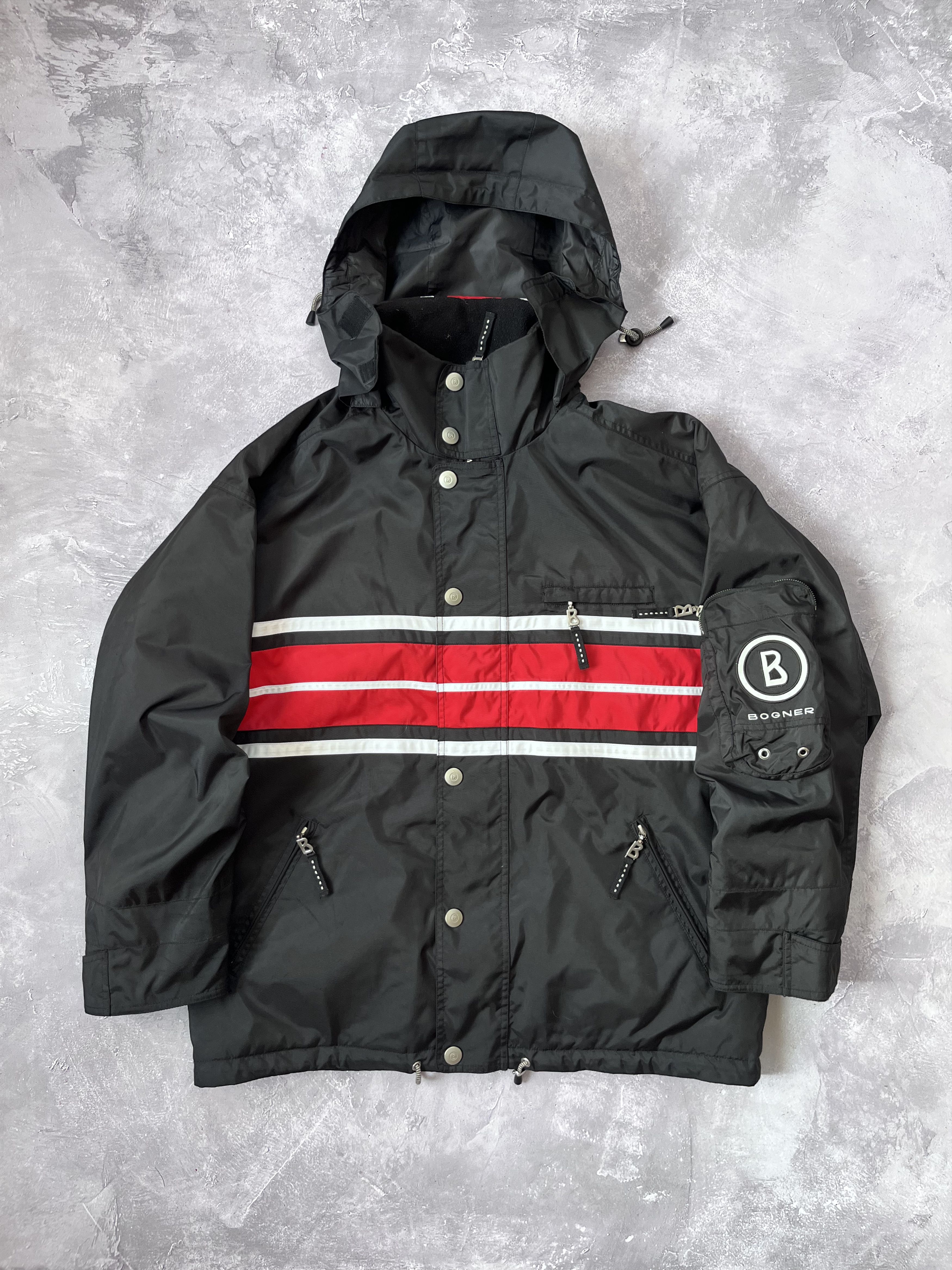 Bogner Vintage Bogner Hooded Ski Jacket Black Embroidered Pocket Size US M / EU 48-50 / 2 - 1 Thumbnail