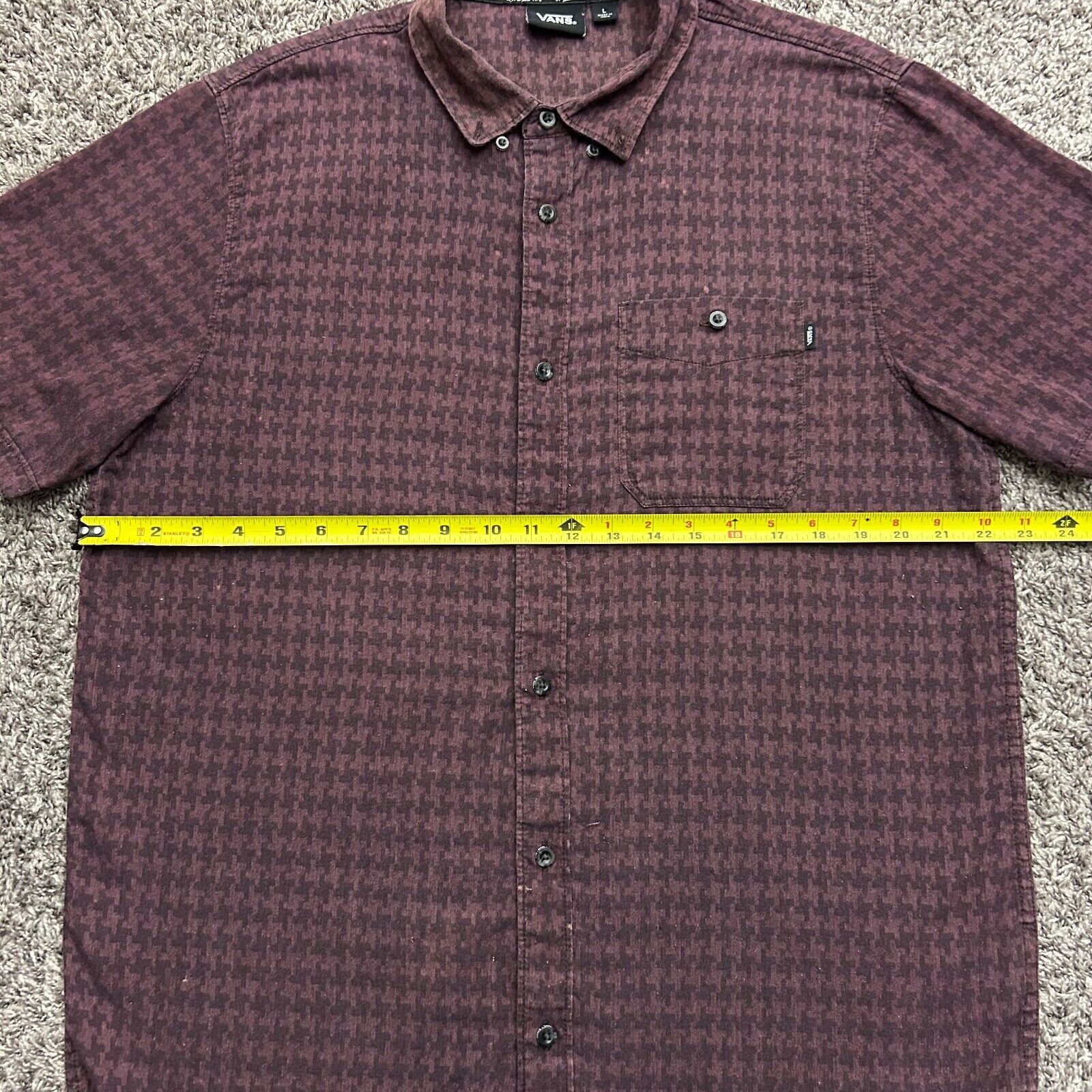 Vans Vans Houndstooth Shirt Button Up Cotton Blend Short Sleeve Size US L / EU 52-54 / 3 - 3 Thumbnail