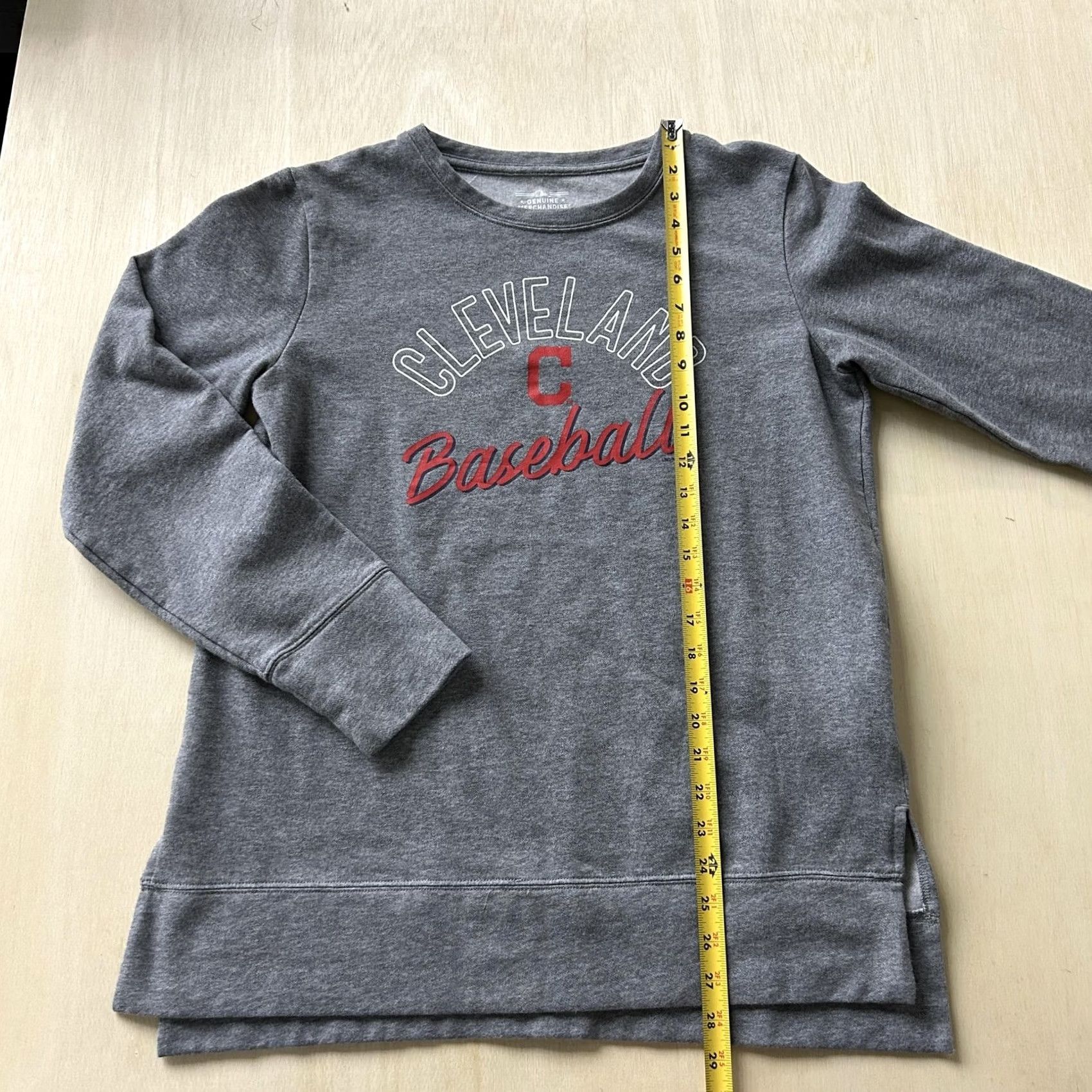 MLB Cleveland Baseball Sweatshirt Womens Large Gray MLB Genuine Merchandise Sweatshirt Size L / US 10 / IT 46 - 6 Thumbnail