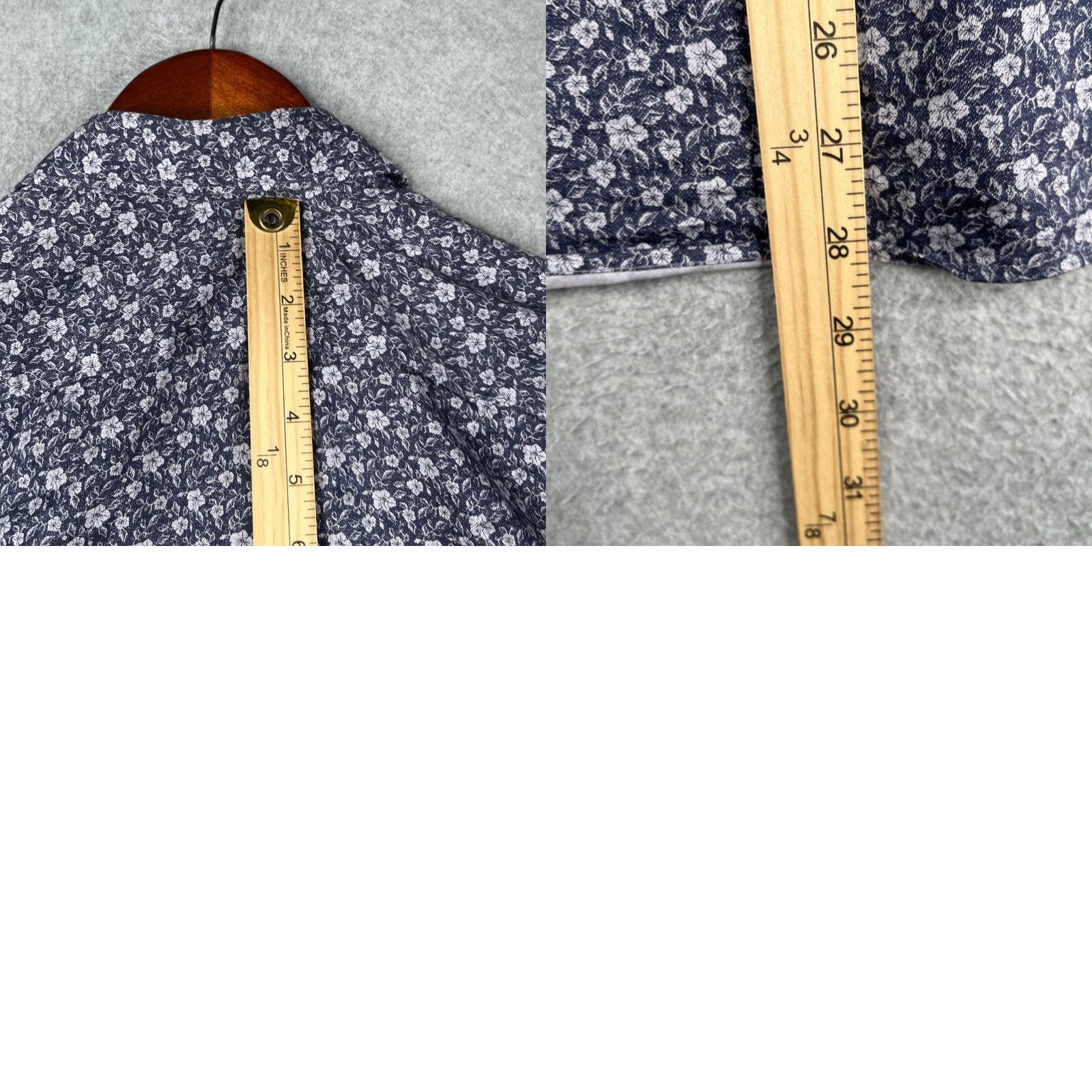 Ted Baker Ted Baker London Shirt Mens Size 4 Button-Up Short Sleeve Navy Pink Flower Print Cotton Size US L / EU 52-54 / 3 - 8 Thumbnail