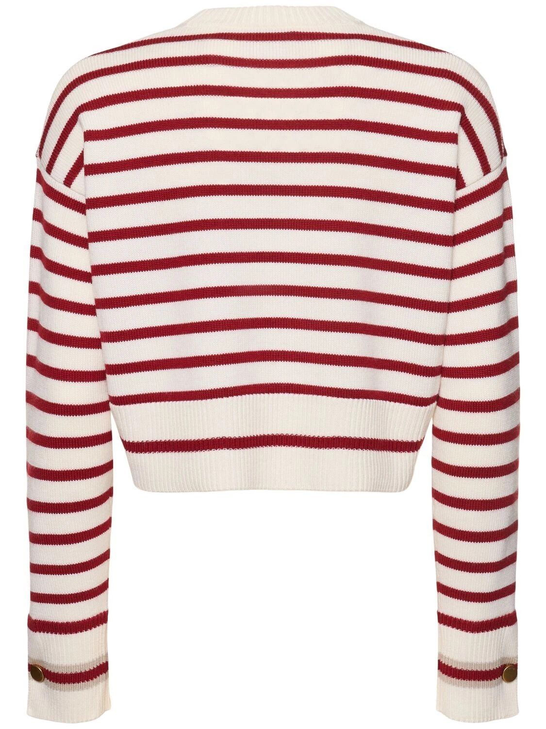 Max Mara MAX MARA Dorote White Cropped Wool Jumper New Authentic Size XXL / US 16-18 / IT 52-54 - 2 Thumbnail