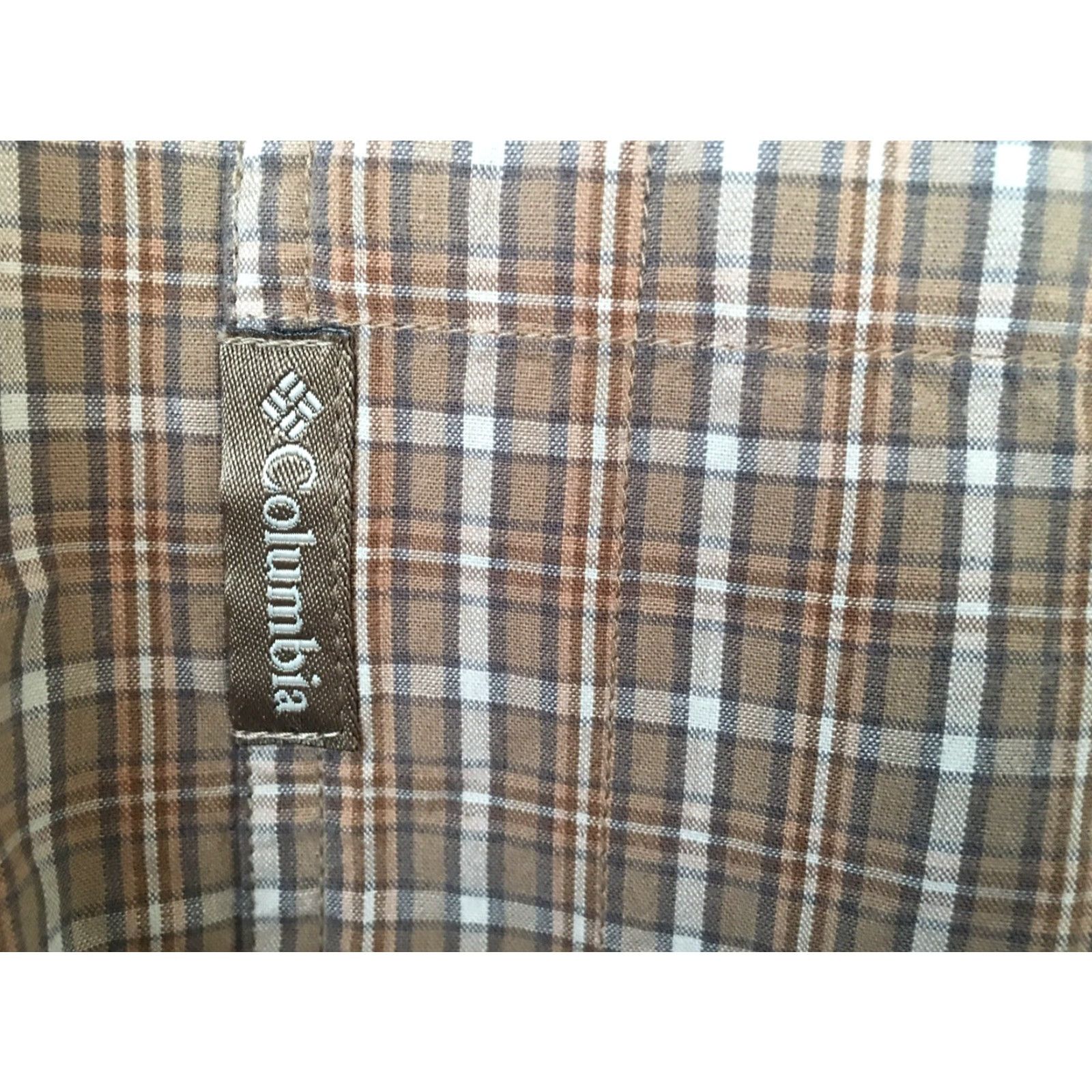 Vintage Columbia Shirt Mens L Brown Plaid 100% Cotton Button-Front Long Sleeve Large Size US L / EU 52-54 / 3 - 2 Thumbnail