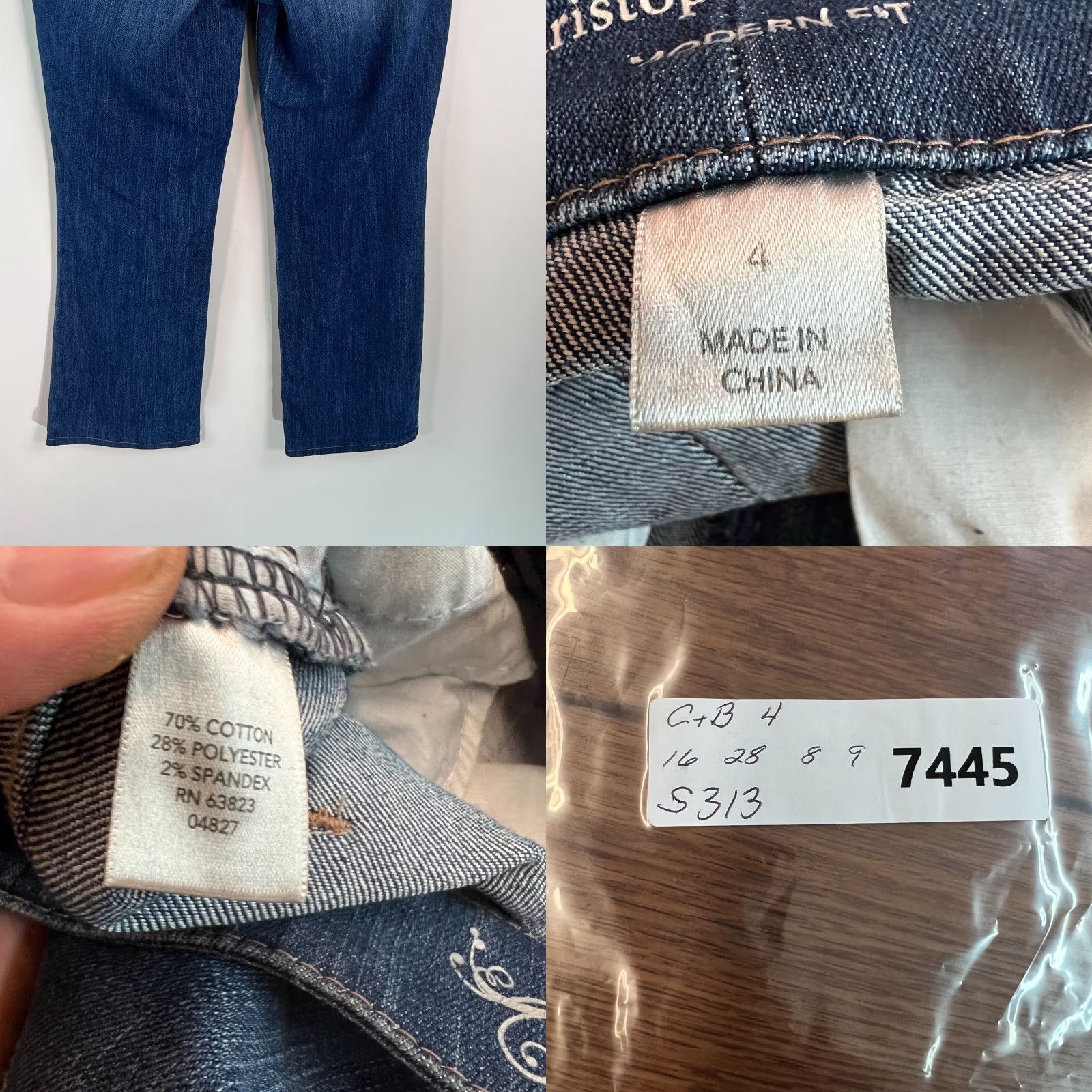 Vintage Christopher & Banks Womens Modern Fit Straight Leg Blue Denim Jeans Size 4 Size 27" / US 4 / IT 40 - 8 Thumbnail