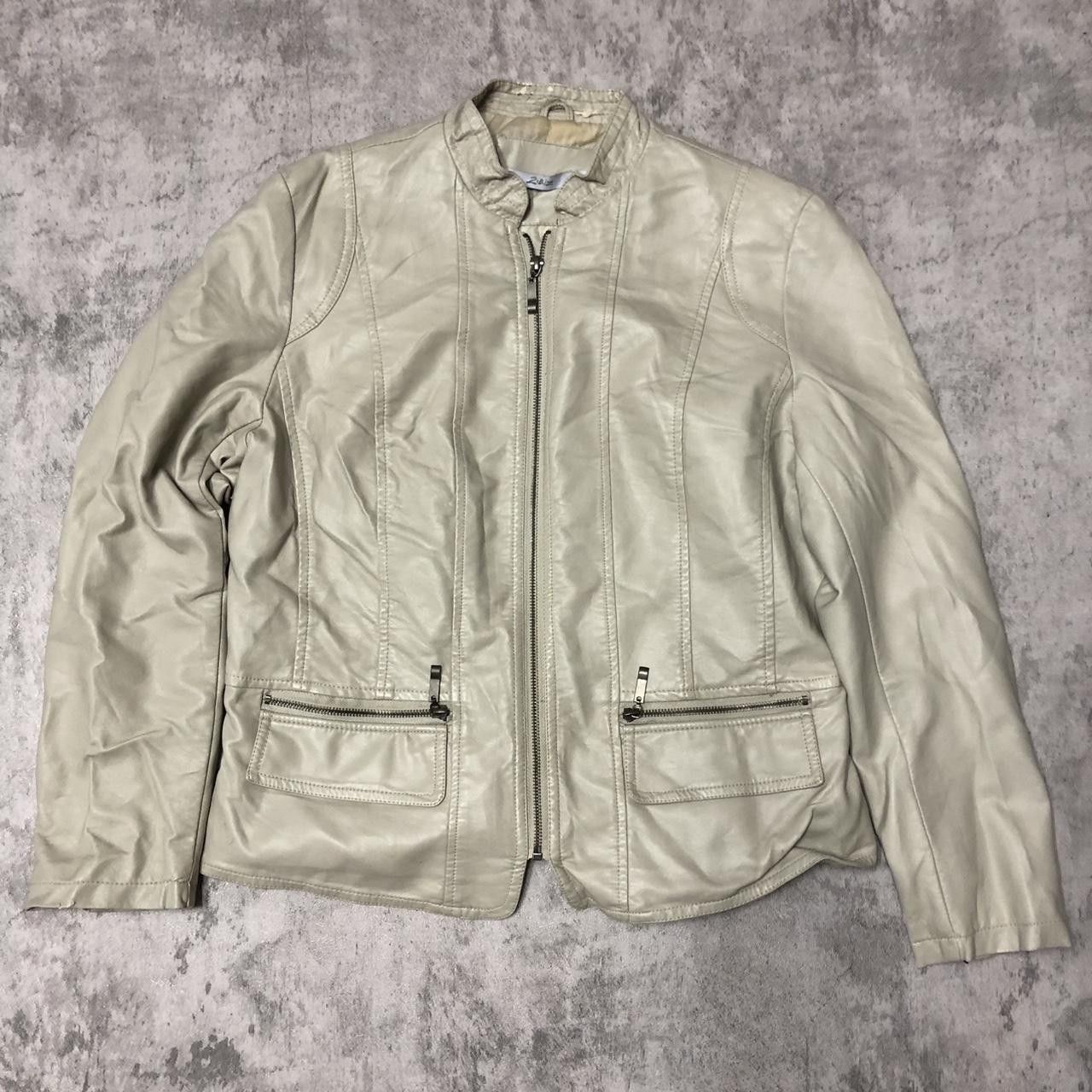 Other Beige leather motor jacket metal Size L / US 10 / IT 46 - 1 Thumbnail