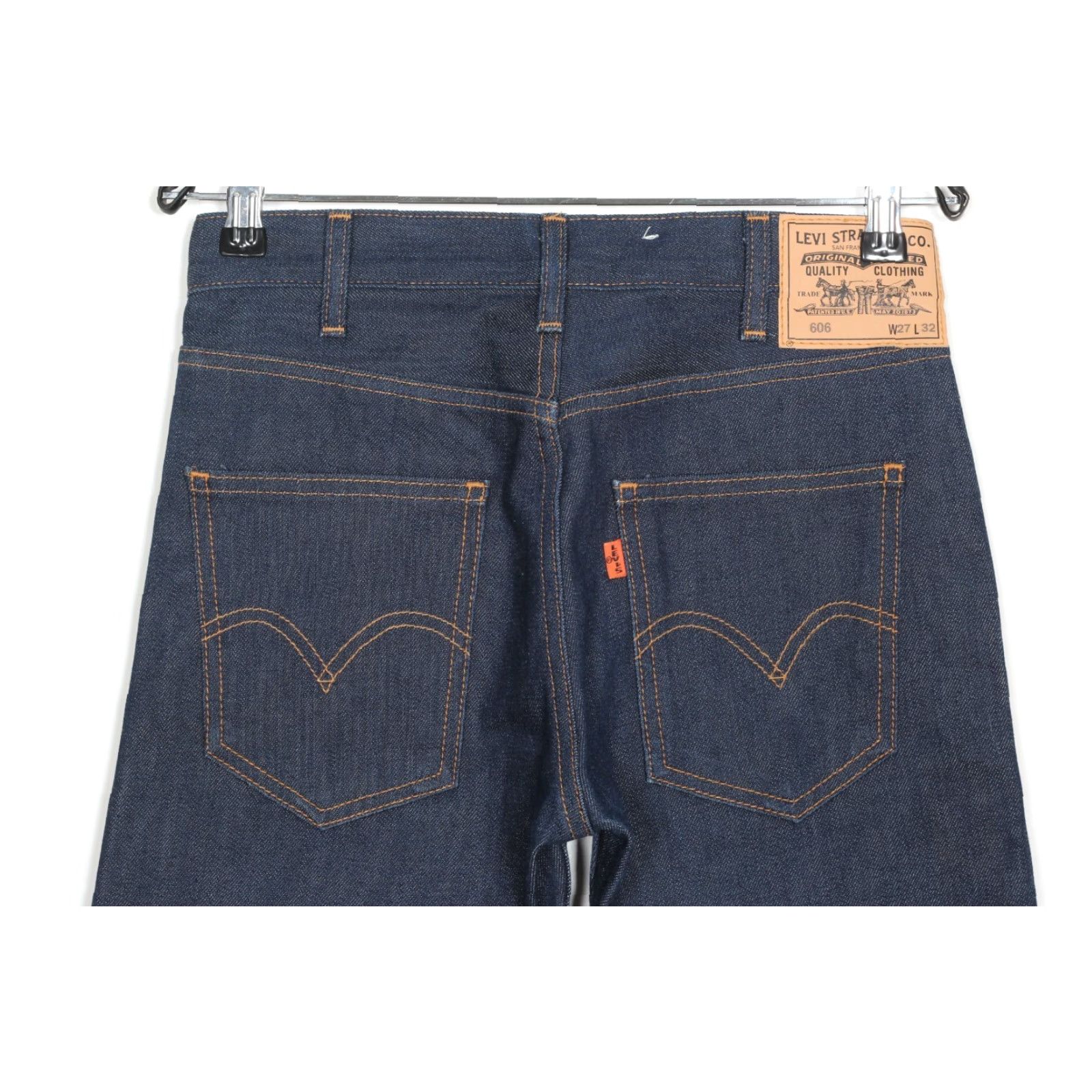 Levi's VINTAGE LEVI’S? 606 Orange Big E Jeans Men 27W 32L Zip 5-Pocket Denim Slim Tapered Shirt Hats Size US 27 - 3 Thumbnail
