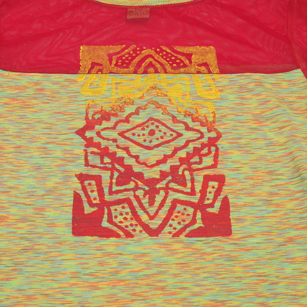 Other Save the Queen Pink Yellow Printed Top Mesh Sleeve Size S / US 4 / IT 40 - 7 Thumbnail