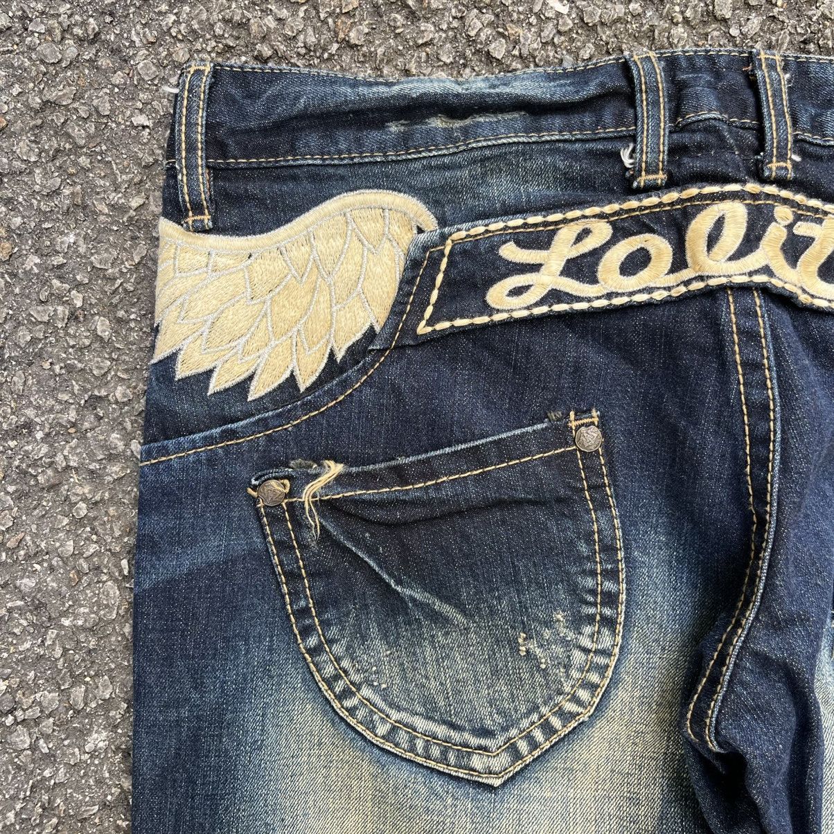 Hysteric Glamour Lolita Jeans Clawmark Wing Styled Low Rise Faded Denim Pants Size US 32 / EU 48 - 14 Thumbnail