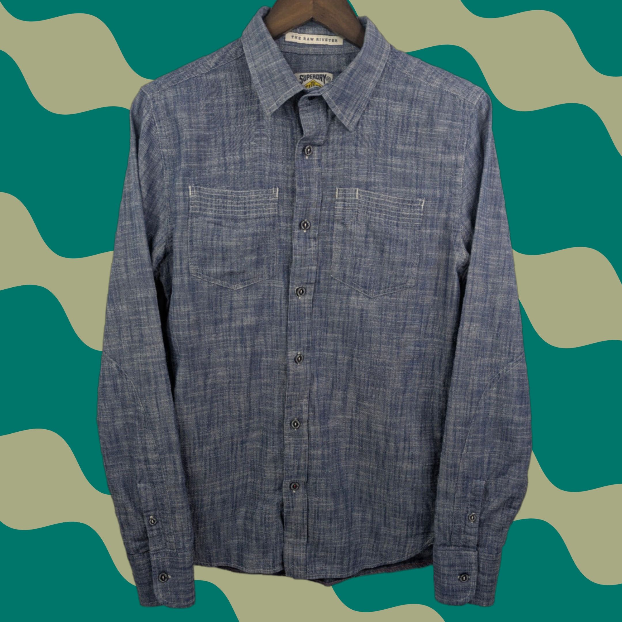 Superdry VINTAGE Superdry Shirt Men Blue Denim Chambrey The Raw Riveter Worker Wear Button-Up Long Sleeve Size M Size US M / EU 48-50 / 2 - 1 Thumbnail