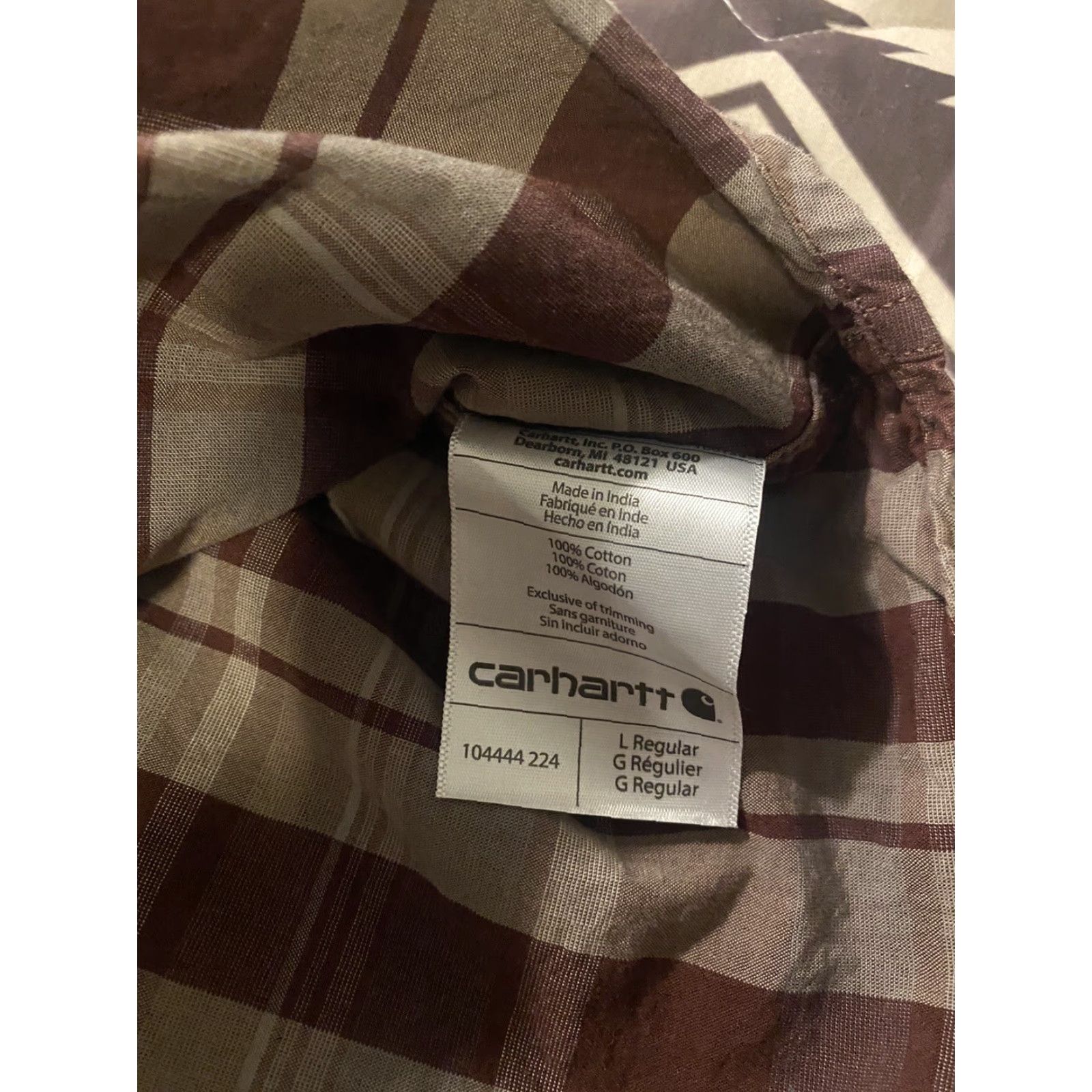 Carhartt Carhartt Shirt Button-Up Plaid 100% Cotton Men L Regular Multicolor Long Sleeve Button Closure Mens Size US L / EU 52-54 / 3 - 6 Thumbnail