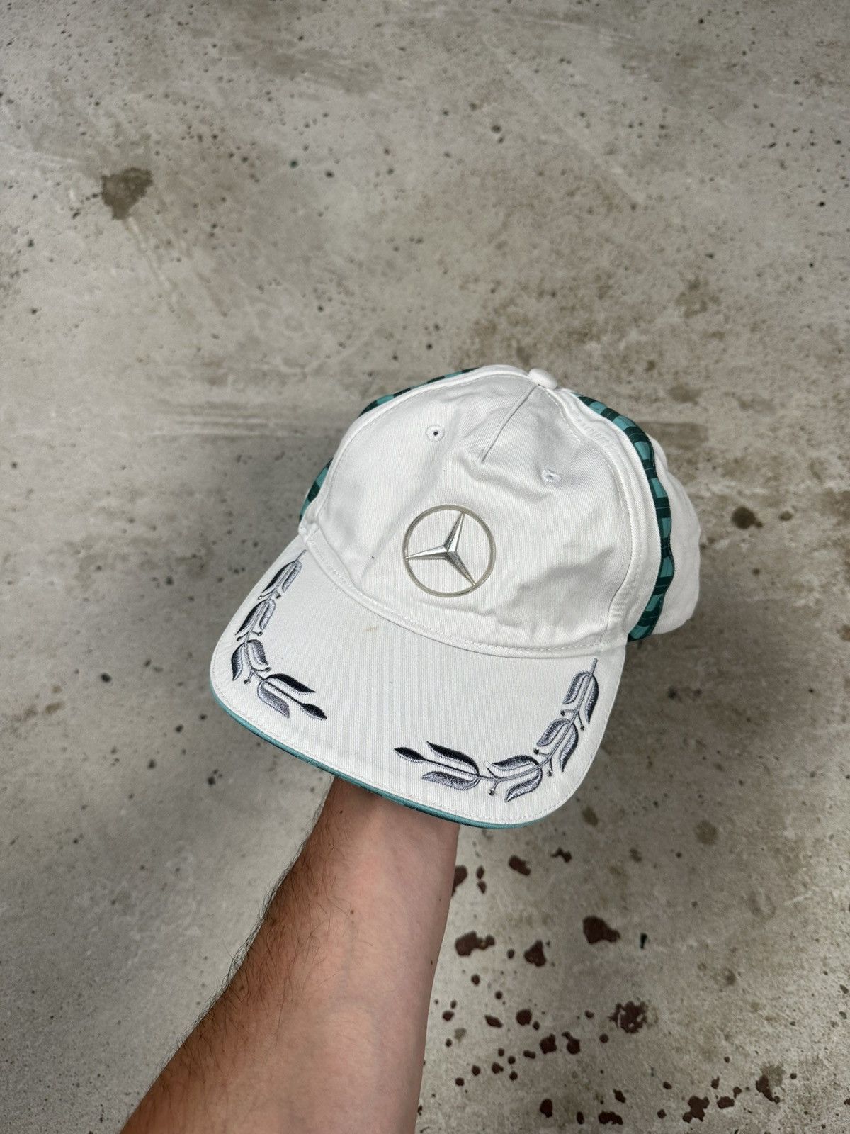Mercedes-Benz Vintage Y2K Mercedes Benz White Racing Hat F1 Cap Size ONE SIZE - 1 Thumbnail