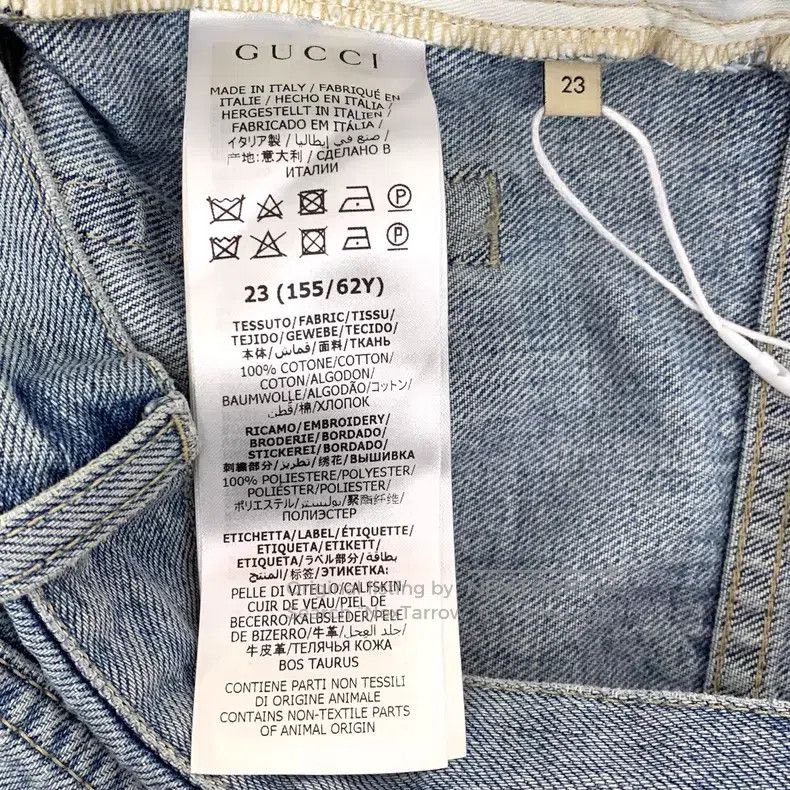 Gucci Gucci Light blue washed destruction design cotton casual d Size 23" - 7 Thumbnail