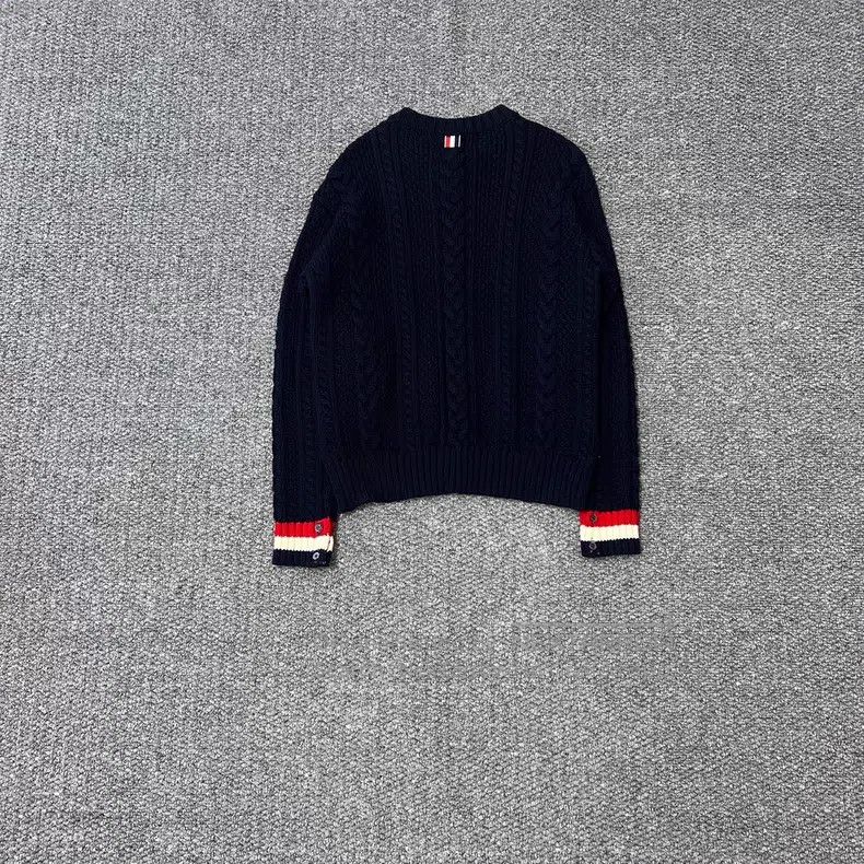 Thom Browne Thom Browne Dark Blue Chunky Knit Sweater Size US M / EU 48-50 / 2 - 2 Thumbnail