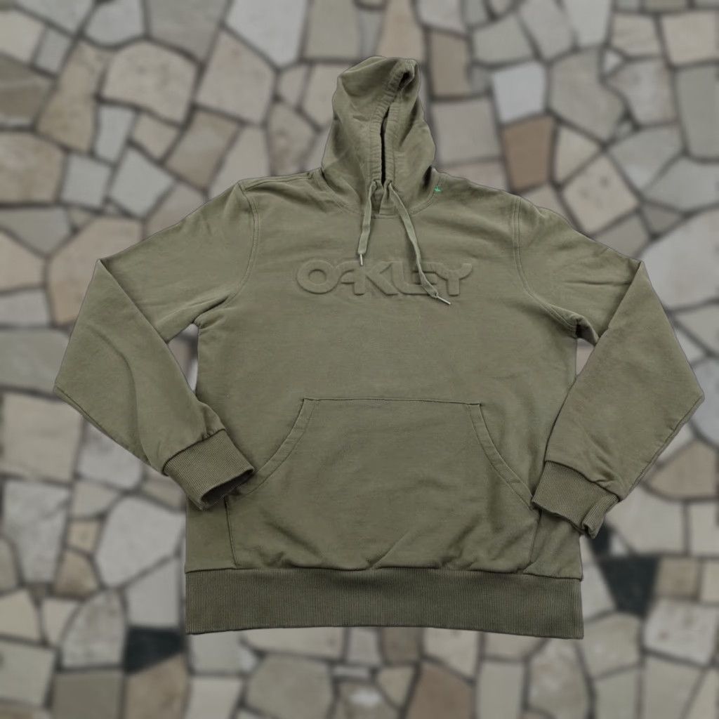 Oakley Oakley Hoodie Mens Large Green French Terry Pullover Sweatshirt Embossed Logo Size US L / EU 52-54 / 3 - 1 Thumbnail
