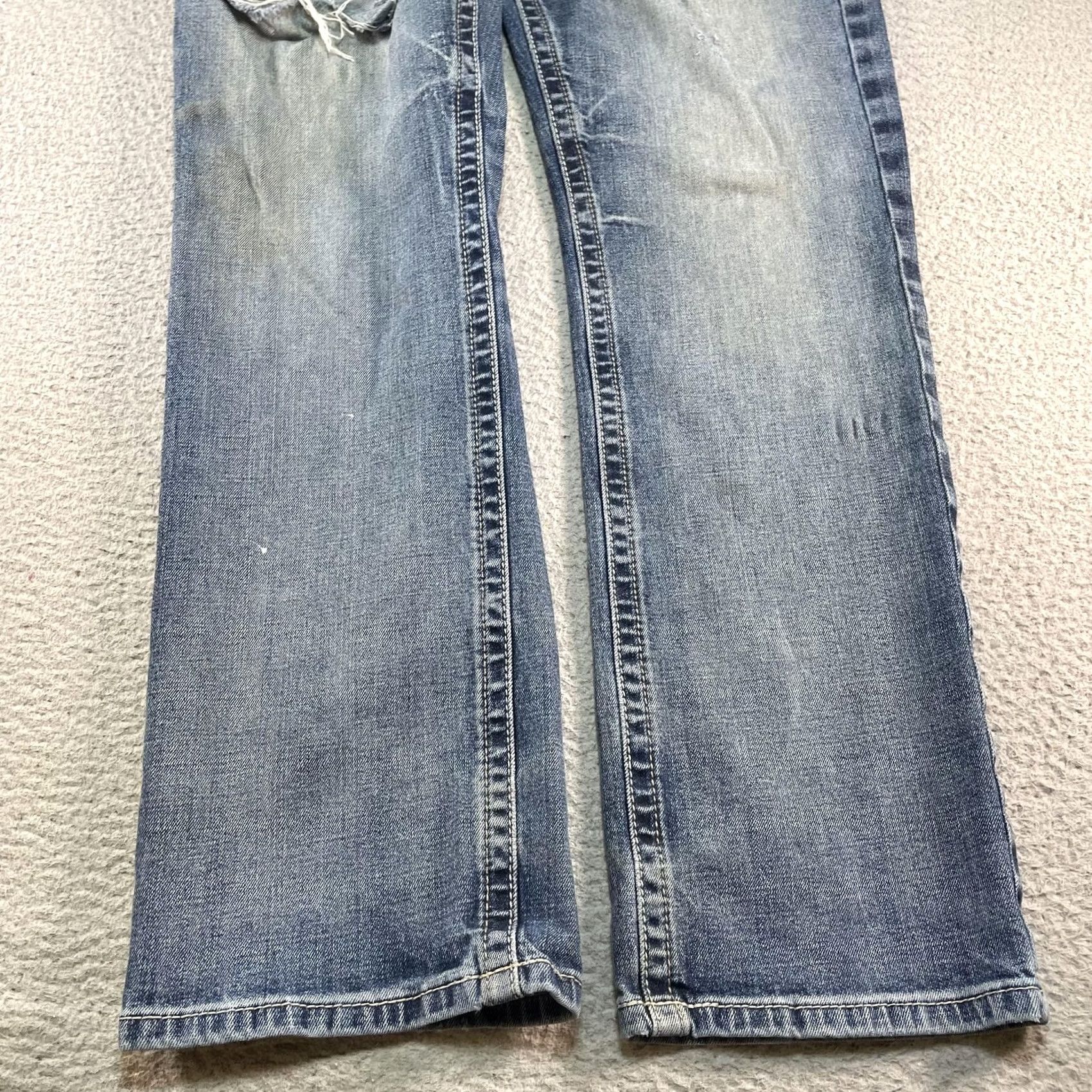 Ariat Ariat M5 Straight Fit Jeans Mens 38x32 Blue Denim Distressed Stretch Western Pockets Logo M5 Straight Fit Straight Leg Rodeo Anticipated Size US 38 / EU 54 - 6 Thumbnail