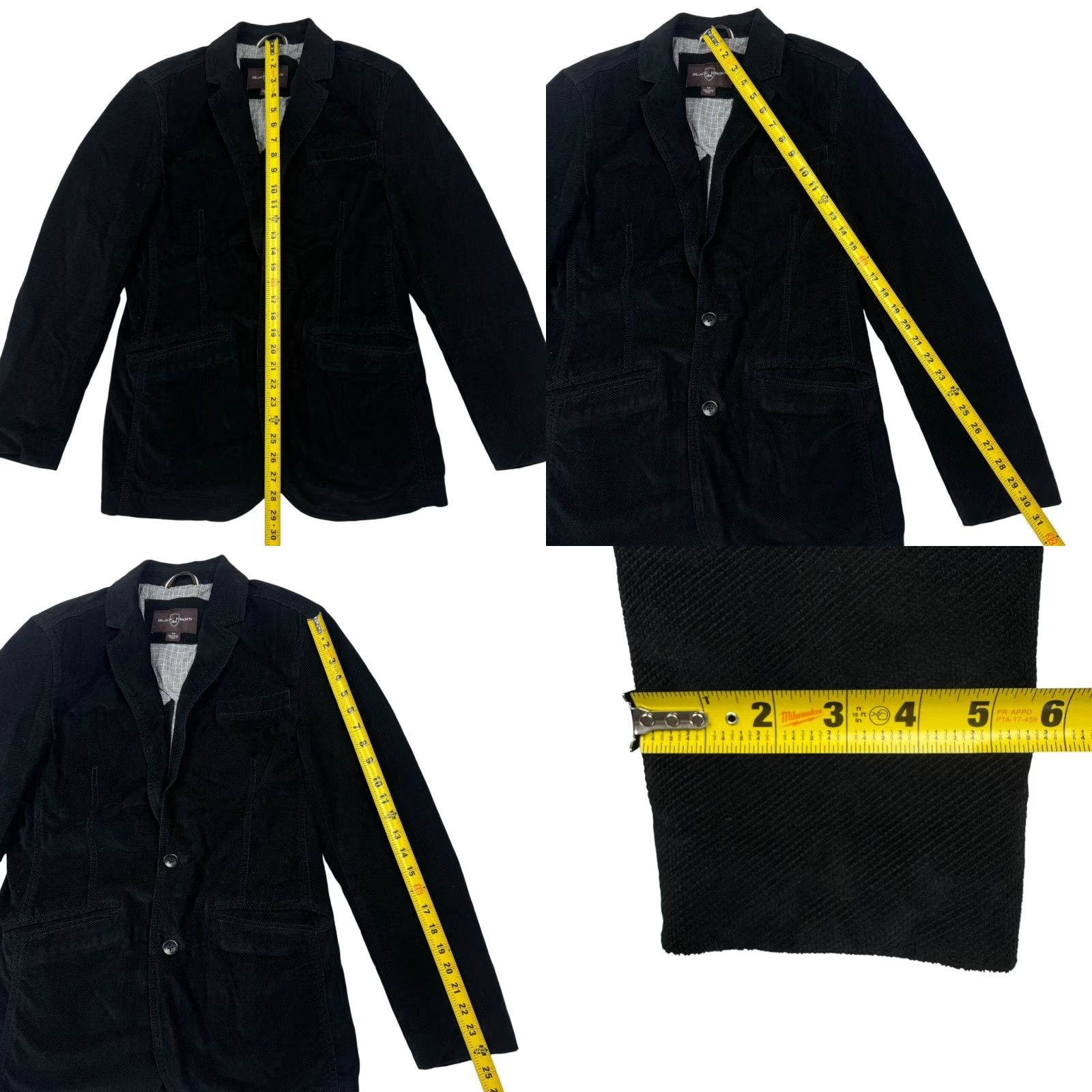 Vintage Black Brown Jack Blazer 2-Button Men's Small 100% Cotton Black Jacket Coat Shirt? Size 36R - 8 Thumbnail
