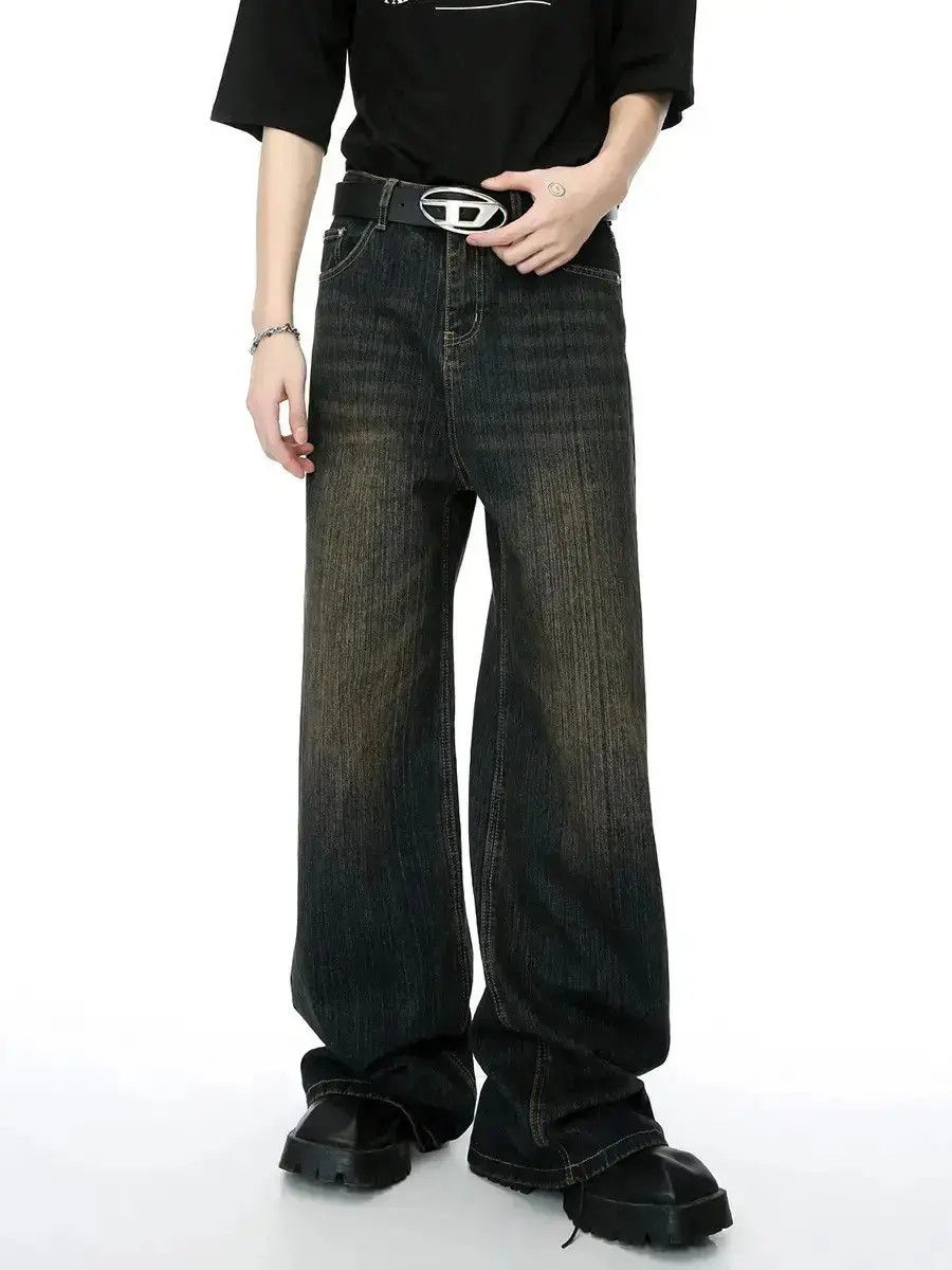 Japanese Brand Retro wide leg bamboo striped jeans Size US 32 / EU 48 - 6 Thumbnail
