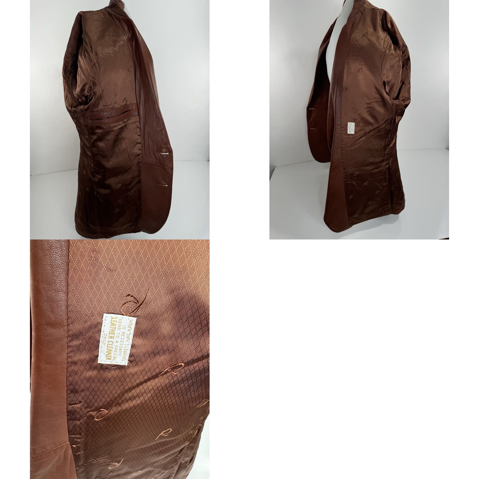 Vintage REMY Western Supple LEATHER Mens Blazer Jacket 40 Brown Size 40R - 8 Thumbnail