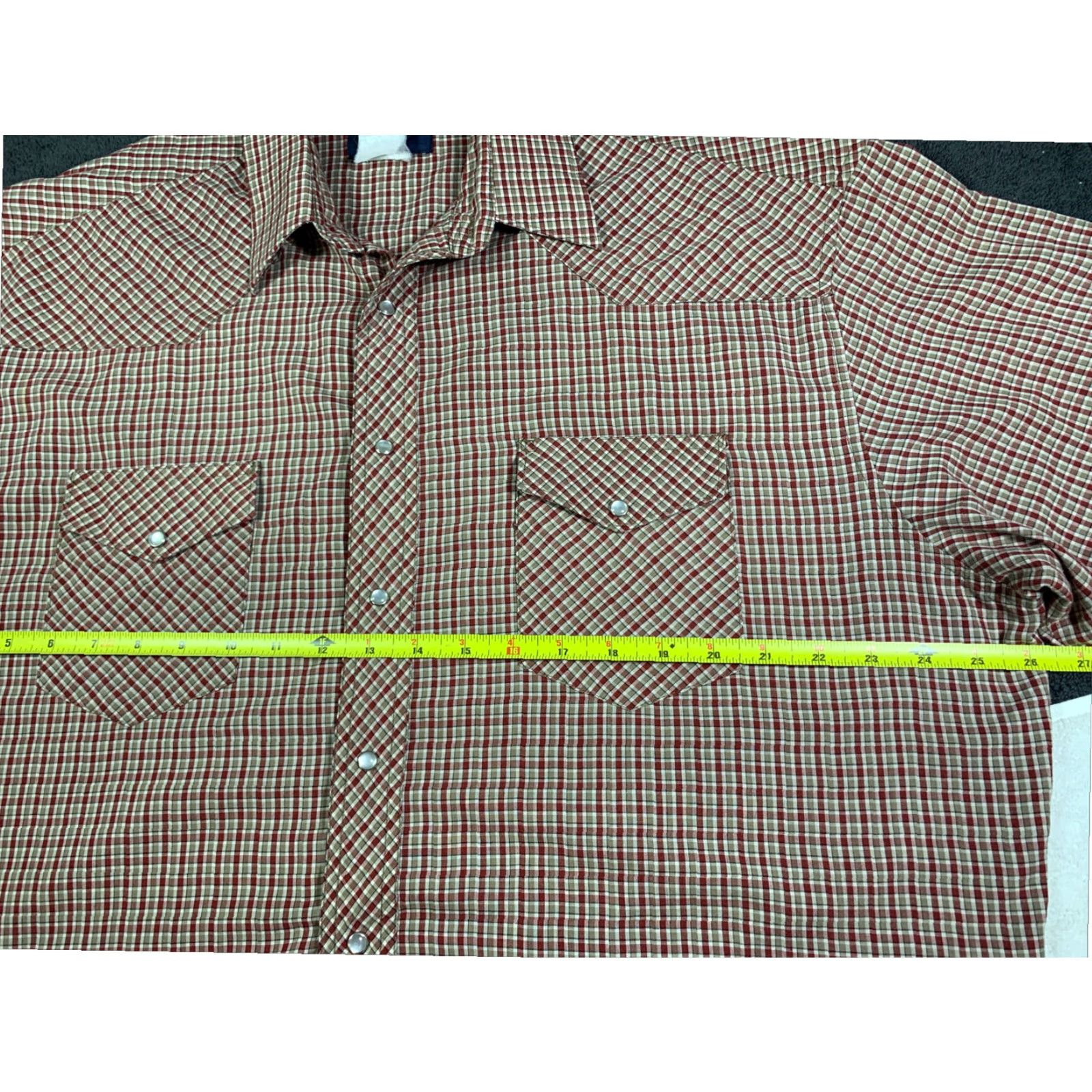 Wrangler Wrangler Western Shirt Men's XL Short Sleeve Plaid Pearl Snaps Button-Up Multicolor Size US XL / EU 56 / 4 - 6 Thumbnail