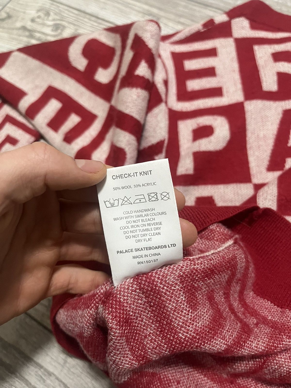 Palace Palace check-it knit sweater red 2016 Size US L / EU 52-54 / 3 - 9 Thumbnail