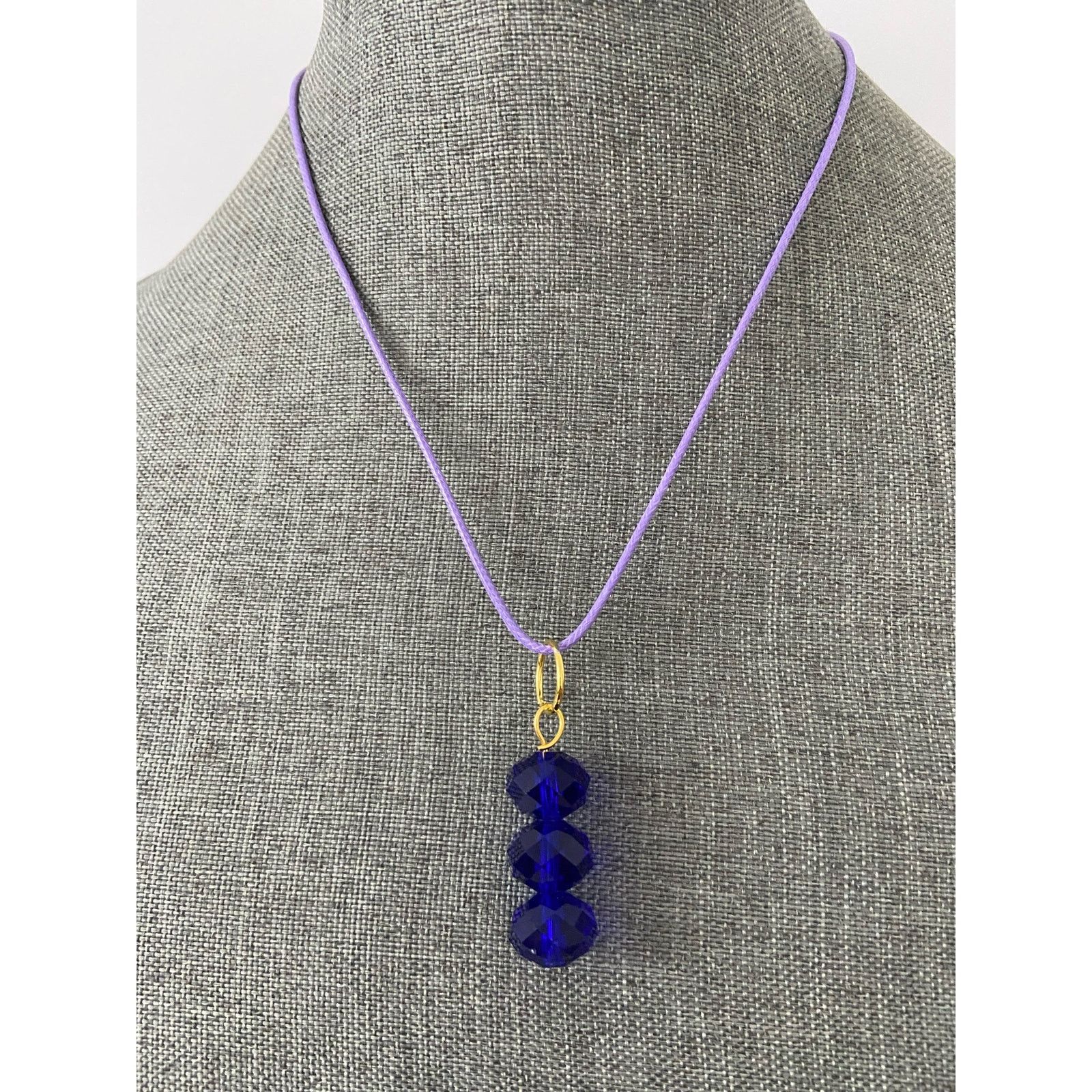 Handmade Blue glass pendant necklace Size ONE SIZE - 1 Thumbnail