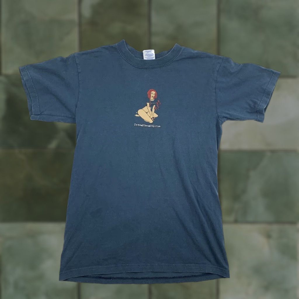 Gildan VINTAGE Dread Head HQ T-Shirt Men S Blue 1990s Hippie Grunge Rasta Gildan Short Sleeve Crew Neck Mens Size US S / EU 44-46 / 1 - 1 Thumbnail
