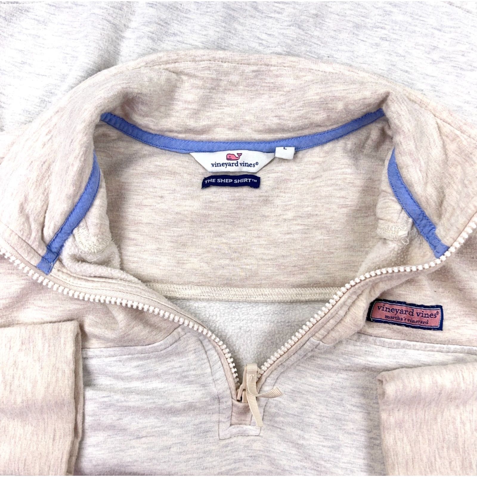 Vineyard Vines Vineyard Vines Sweater Men Large Tan Gray Pullover Quarter Zip Shep Shirt Size US L / EU 52-54 / 3 - 2 Thumbnail