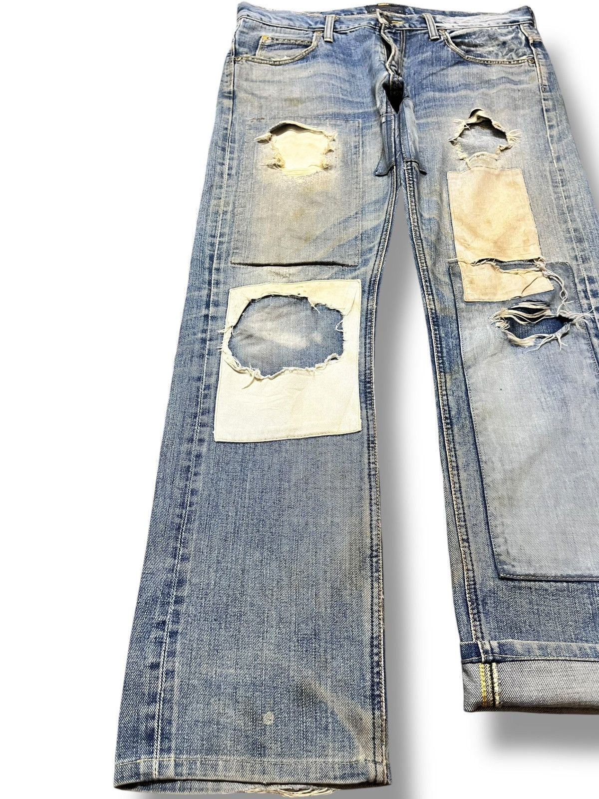 Lee Vintage Lee X TMT Selvedge Sashiko Boro Denim Size US 34 / EU 50 - 3 Thumbnail