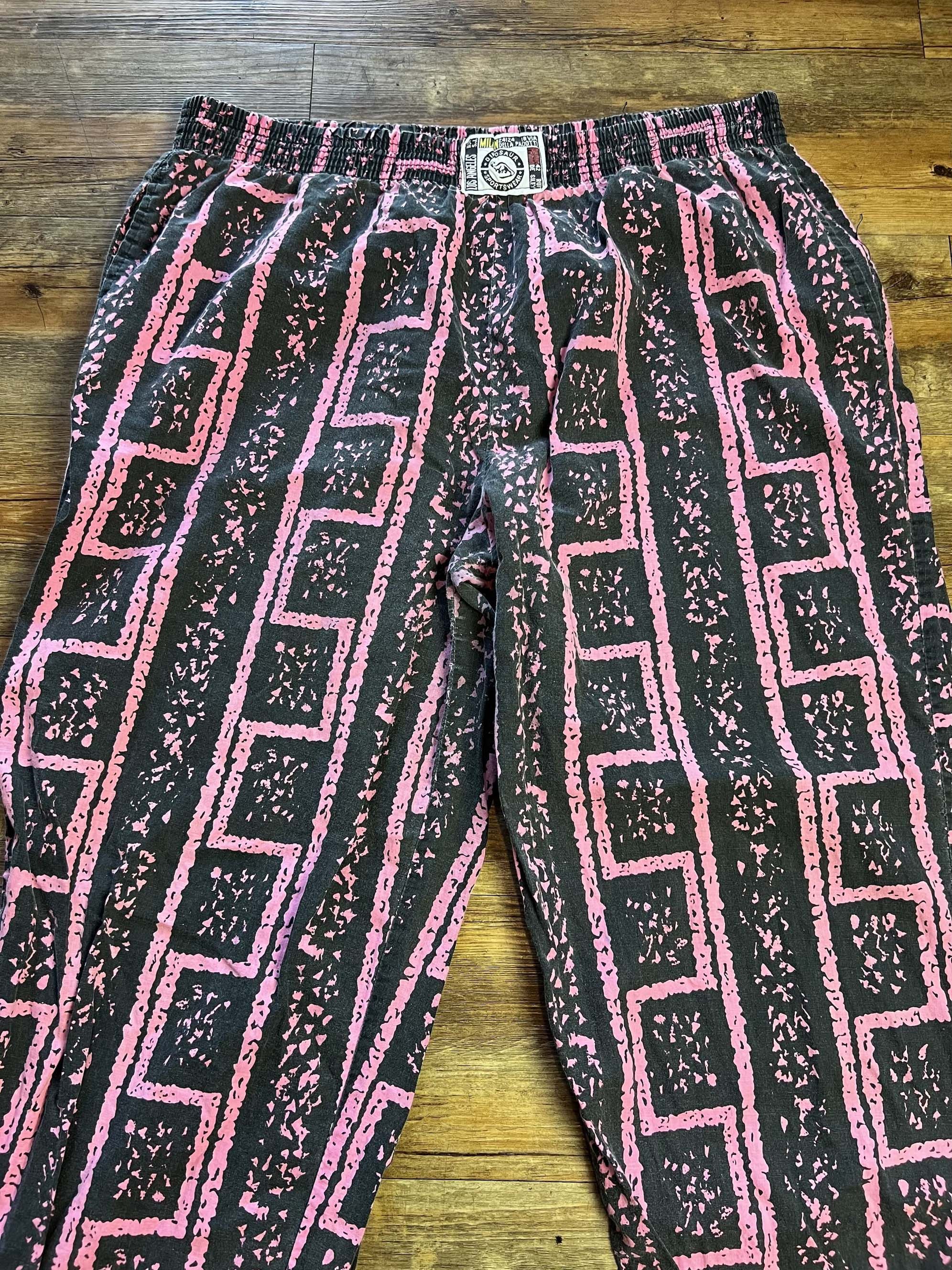Vintage Vintage 1980's Dinosaur Sportswear Pink Parachute Pants Size US 35 - 2 Thumbnail