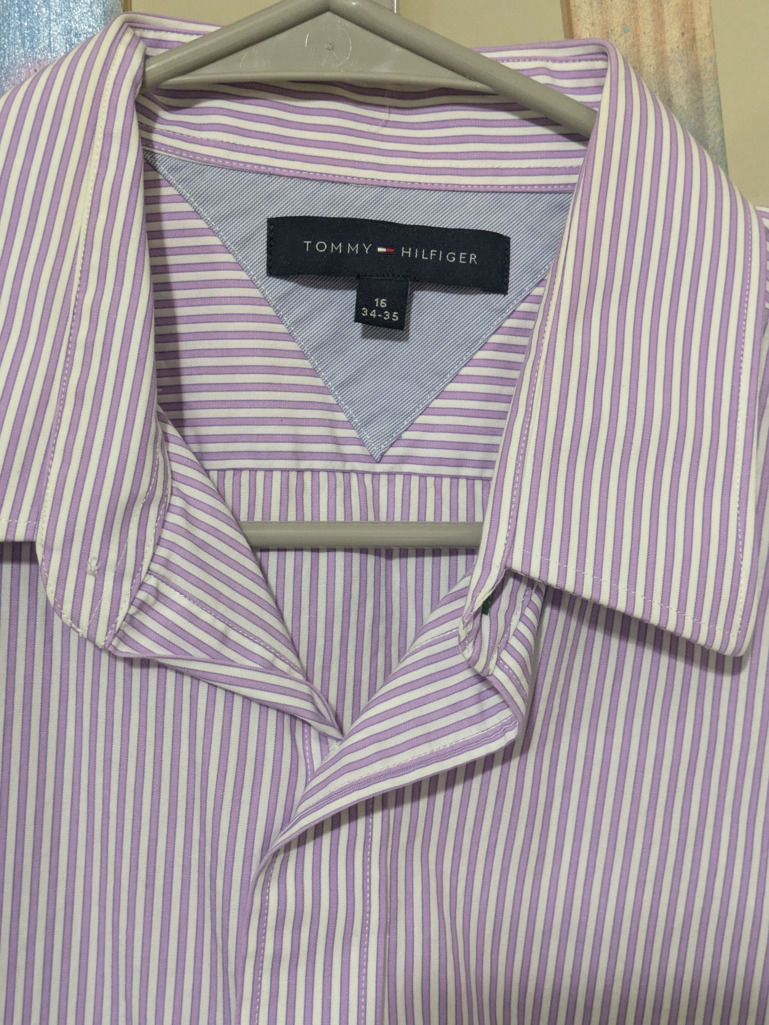Tommy Hilfiger Tommy Hilfiger lavender stripe button up long sleeve shirt Size US XL / EU 56 / 4 - 1 Thumbnail