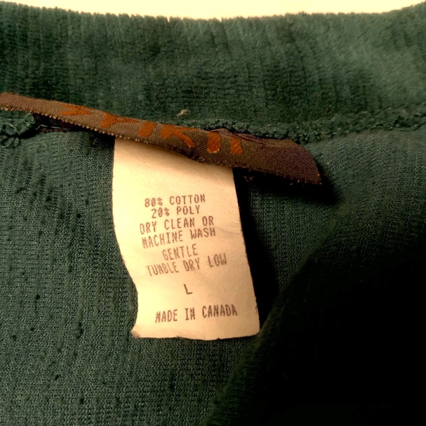 Vintage VINTAGE Kindred Spirit Jumper Dress Large Emerald Green Ribbed Velour Lagenlook Size L / US 10 / IT 46 - 6 Thumbnail