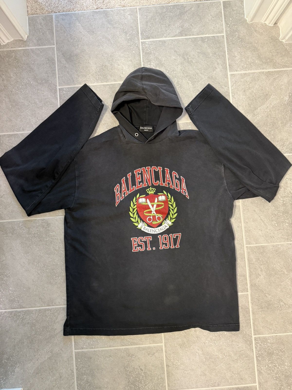 Balenciaga university long sleeve with hood
