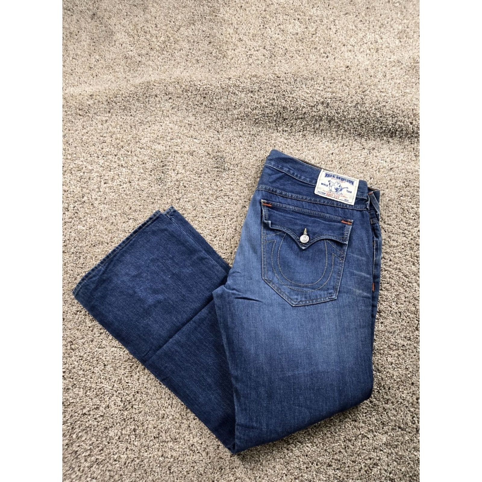 True Religion True Religion Jeans Mens 40 Blue Relaxed Straight 5-Pocket Denim USA Made Jeans Size US 40 / EU 56 - 2 Thumbnail