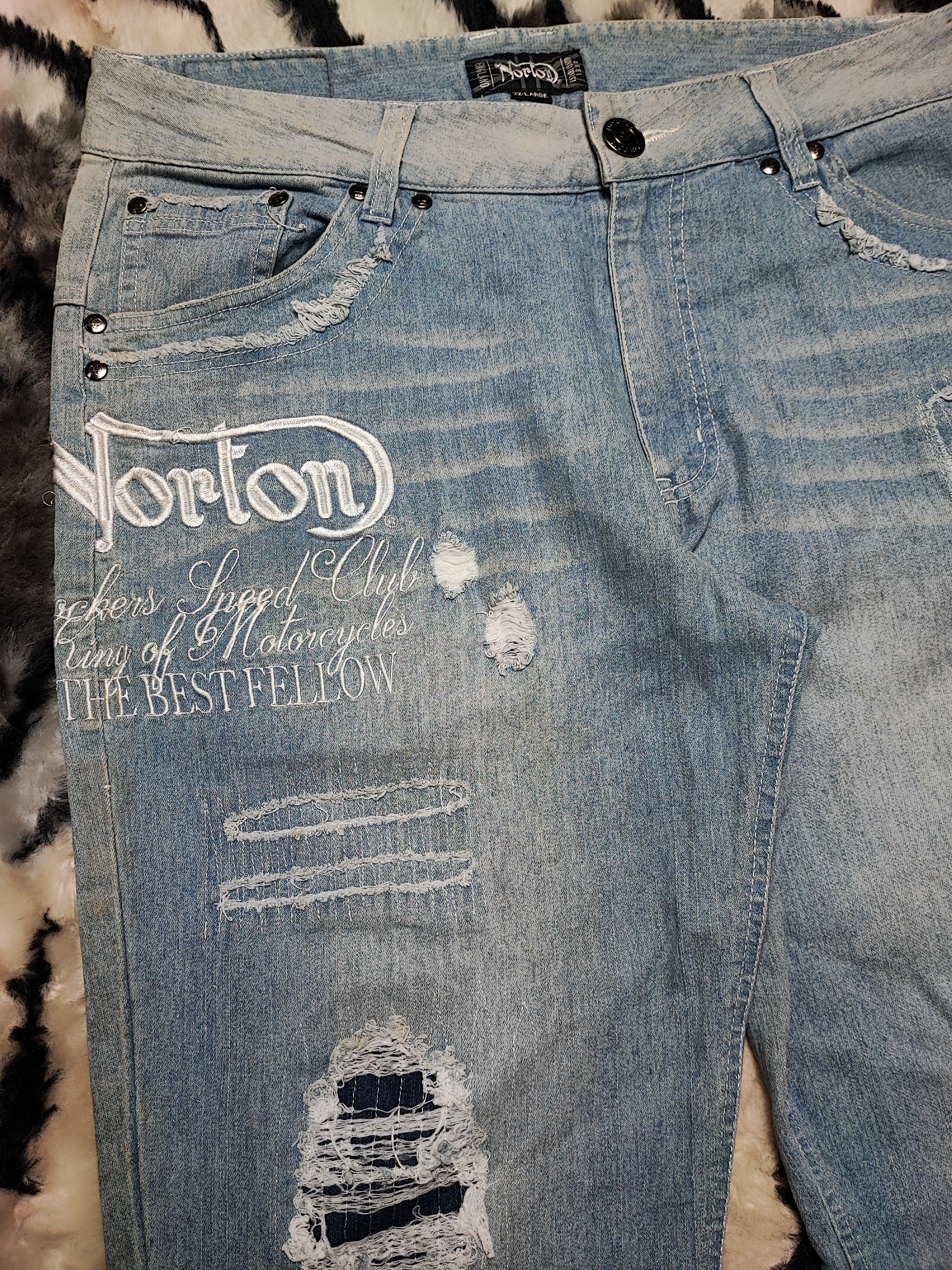 Japanese Brand × Norton × Vintage Special Design Norton Jeans Size US 35 - 6 Thumbnail