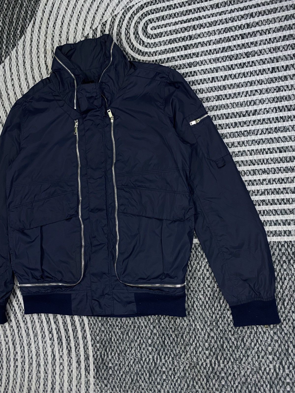 Japanese Brand Vintage Well Spring Casual Wear Navy Multi Zipper Jacket Size US M / EU 48-50 / 2 - 5 Thumbnail