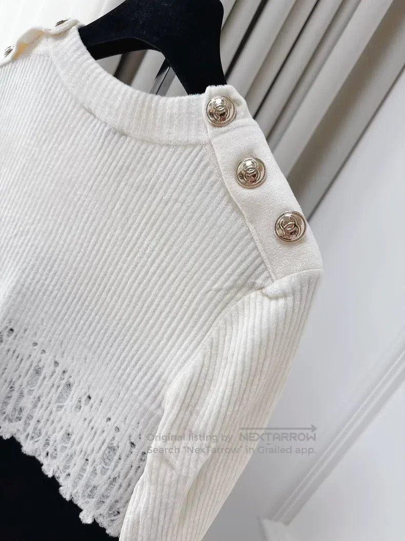 Chanel Chanel 20k equestrian series lace stitching black and whit Size XS / US 0-2 / IT 36-38 - 4 Thumbnail