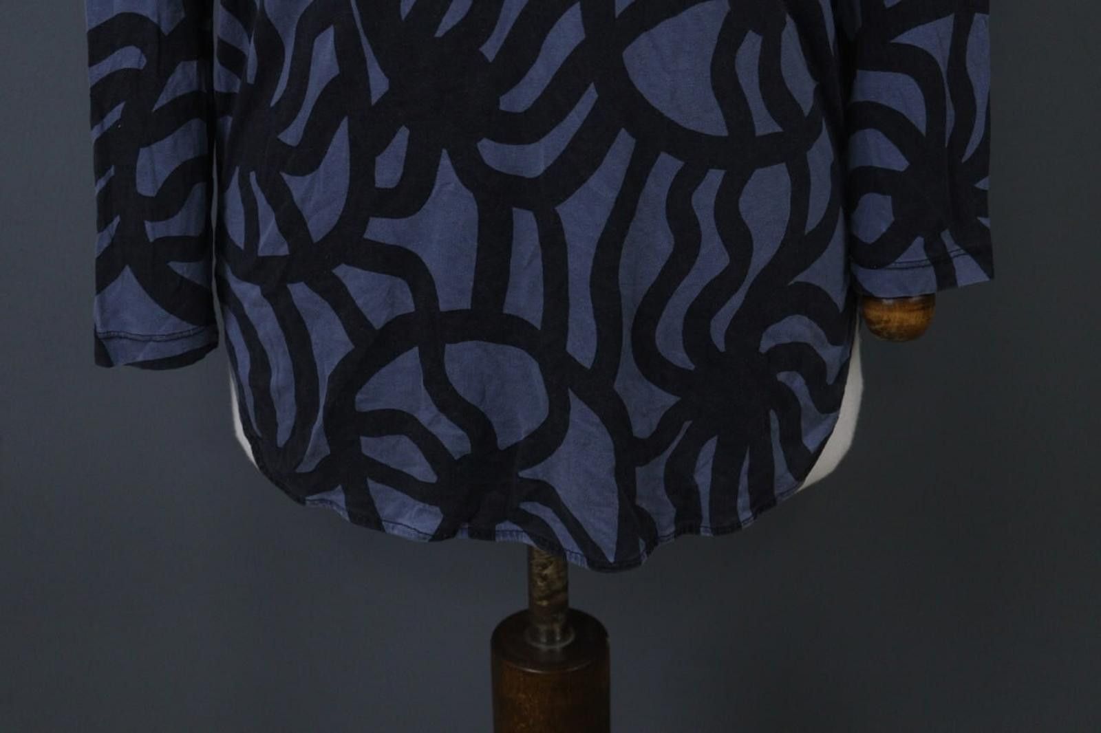 Marimekko Marimekko Blue Black Geometric Lyocell Blouse Top Size XS Size XS / US 0-2 / IT 36-38 - 3 Thumbnail
