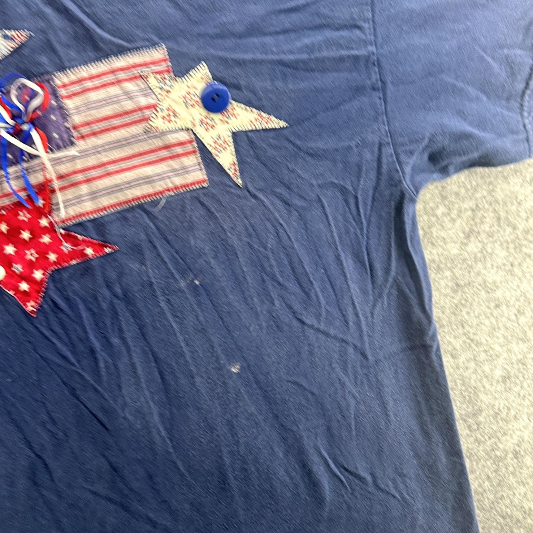 Hanes VINTAGE Hanes Beefy-T Patriotic Flag Shirt Mens Large Blue Red Star USA 90s Tee Size US L / EU 52-54 / 3 - 3 Thumbnail
