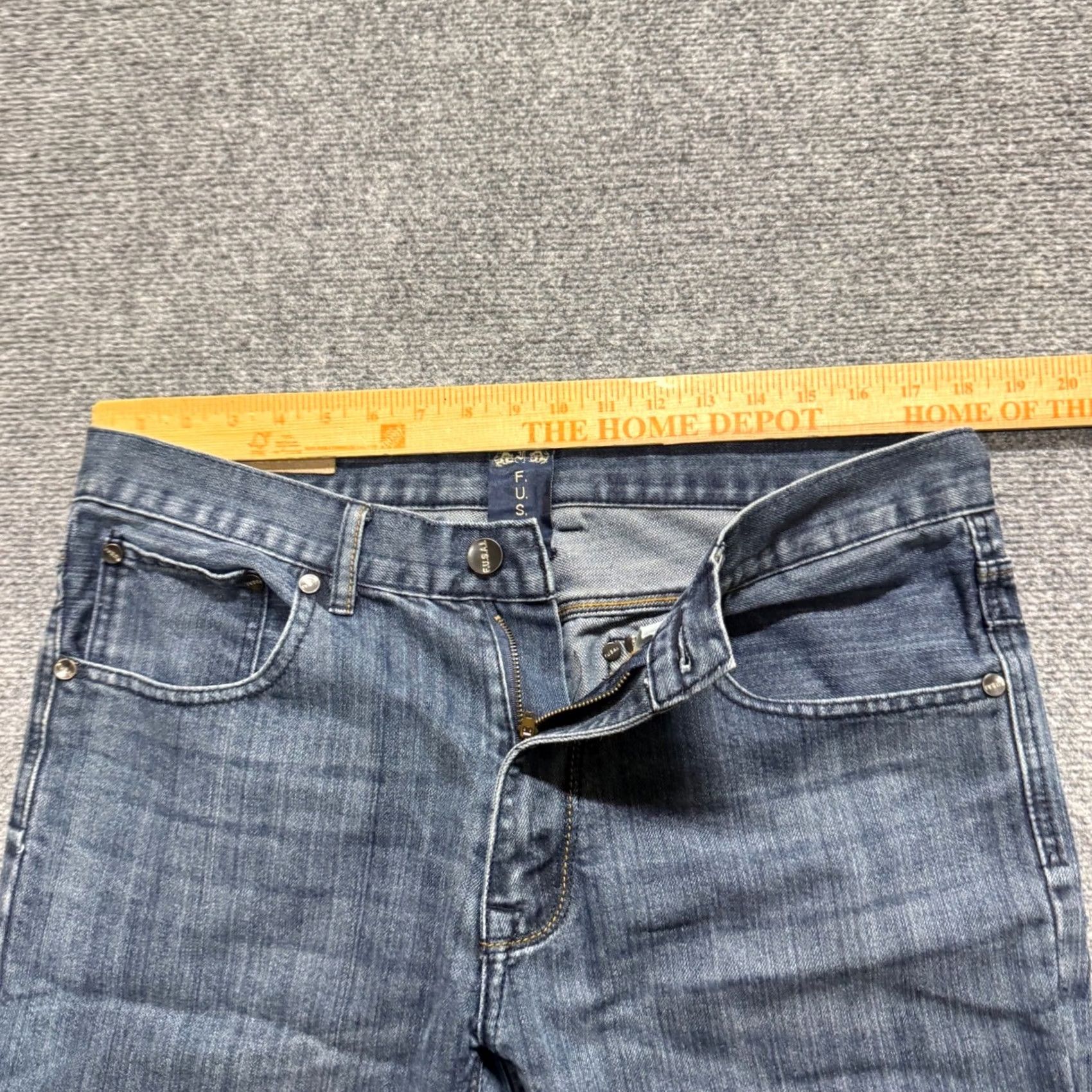 The Unbranded Brand Y2K F.U.S.A.I Jeans Men 36x30 Straight Light Wash Embroidered Blue Mens Jeans 36 Straight Blue Size US 36 / EU 52 - 6 Thumbnail
