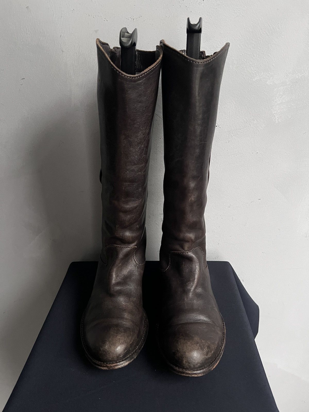 MoMA Moma Leather Tall Brown Boots Zipper Vintage Size US 8 / IT 38 - 2 Thumbnail
