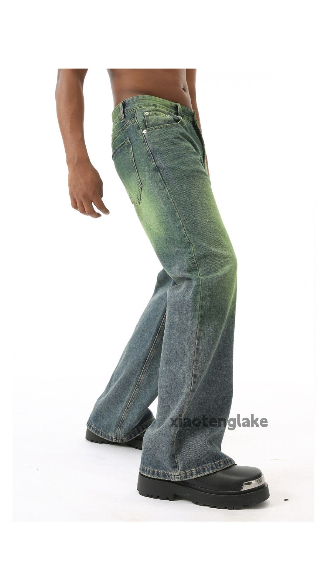 Jean × Vintage Washed faded cleanfit yuppie bootcut flared punk jeans Size US 32 / EU 48 - 3 Thumbnail