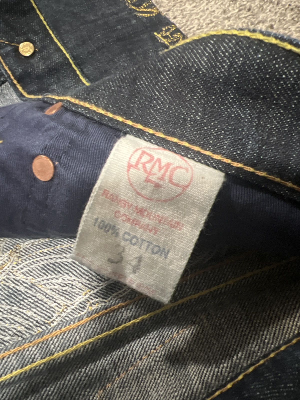 Japanese Brand Rangy Mountain Company Embroidered Denim Jeans Size 34 Size US 34 / EU 50 - 6 Thumbnail