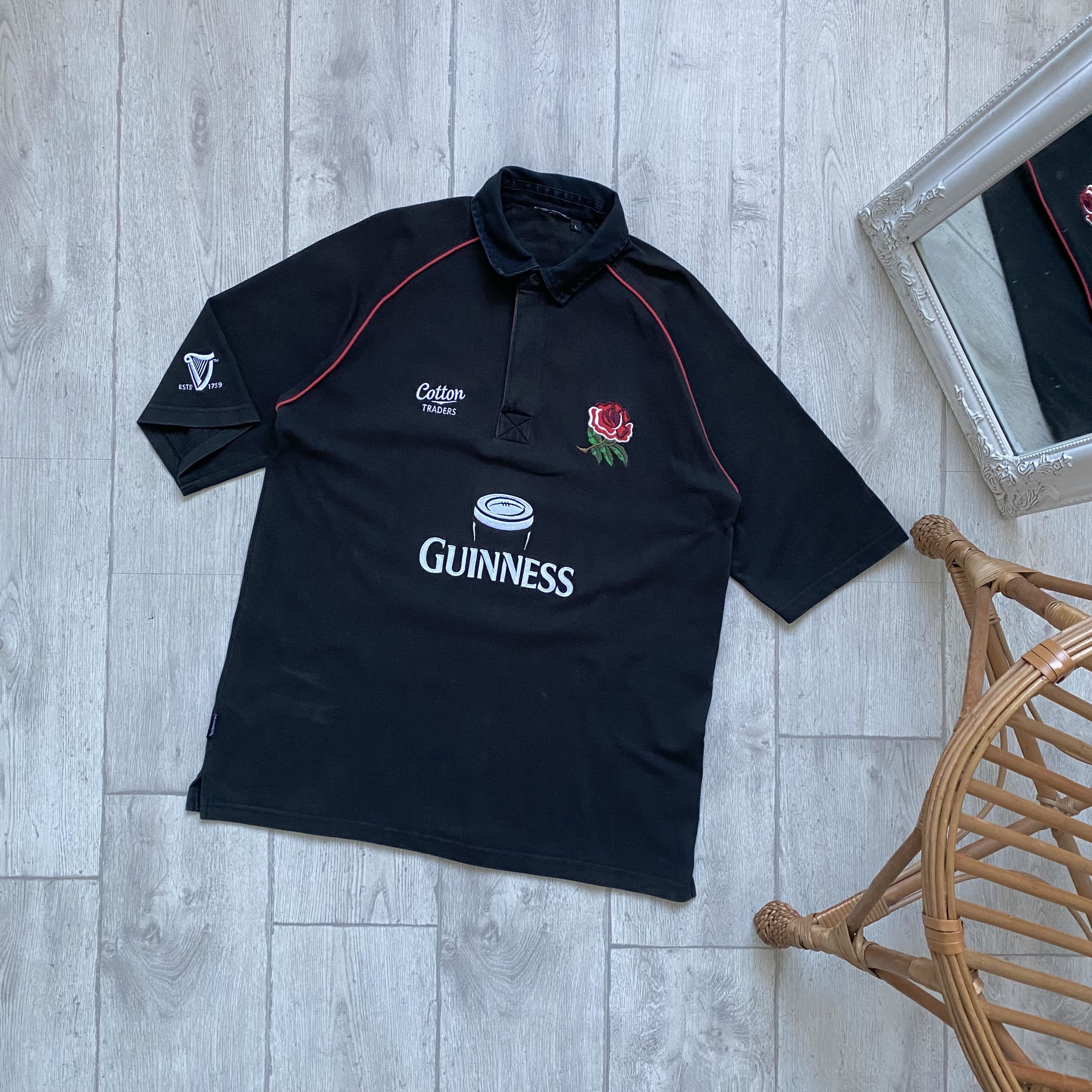 Cotton Traders 🏈Vintage England Rugby heavy Polo Jersey Retro Guinness Size US L / EU 52-54 / 3 - 1 Thumbnail