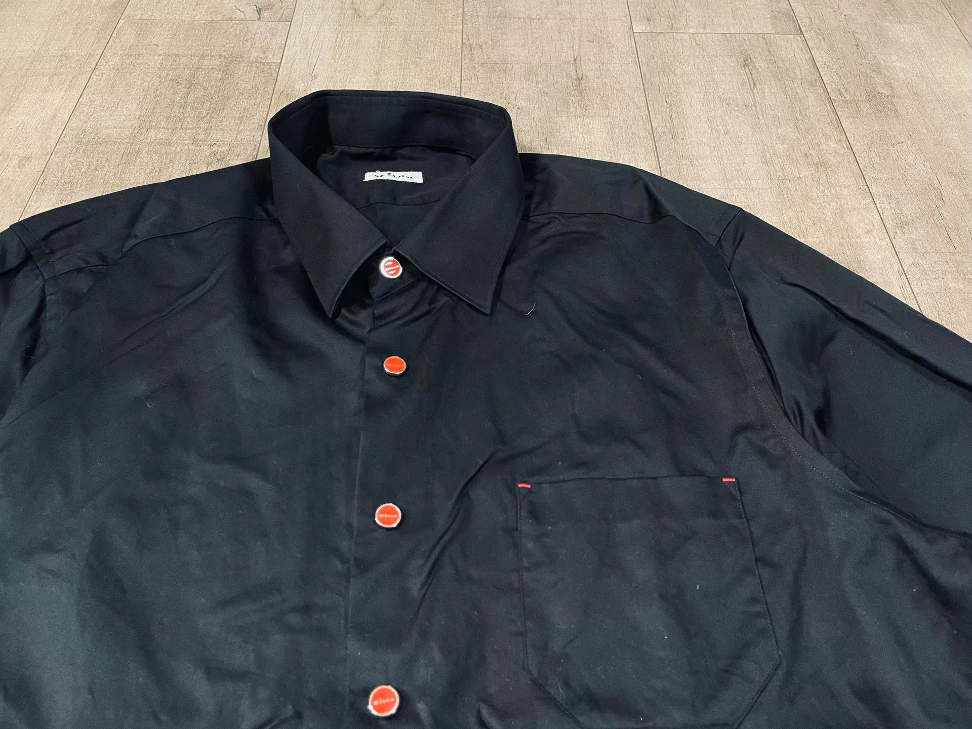 Vintage Black Tencel Cotton Long-Sleeve Shirt Size US M / EU 48-50 / 2 - 1 Thumbnail