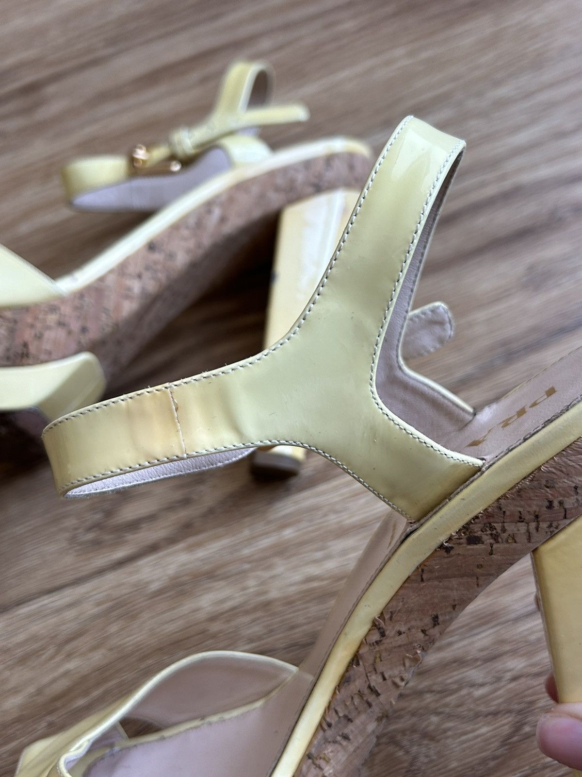 Prada Prada leather ankle strap cork high heels sandal size 39,5 Size US 9.5 / IT 39.5 - 8 Thumbnail