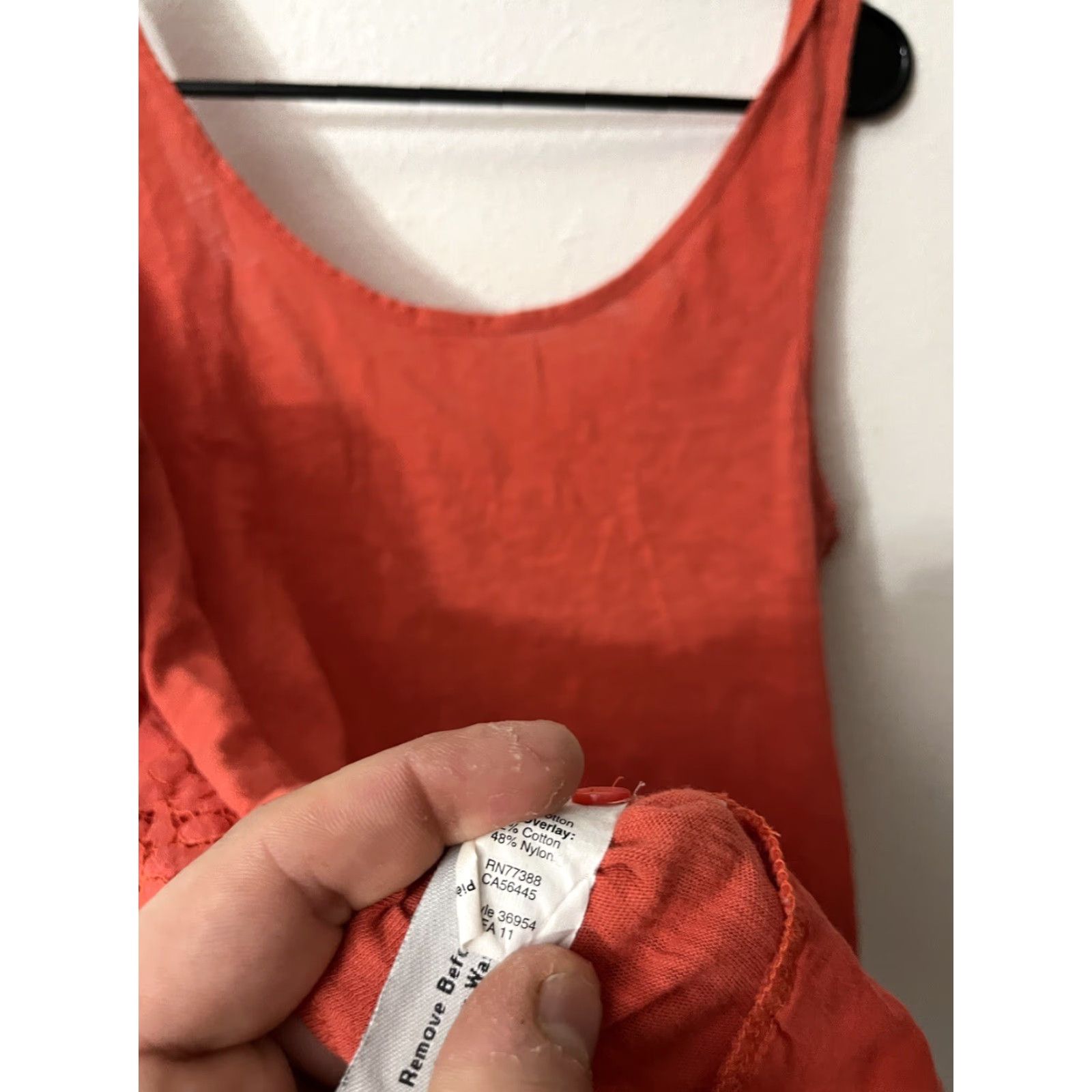 J.Crew VINTAGE J. Crew Lace Over Tank Top Women Medium Orange Sleeveless Sleeveless Top 36954 Size M / US 6-8 / IT 42-44 - 6 Thumbnail