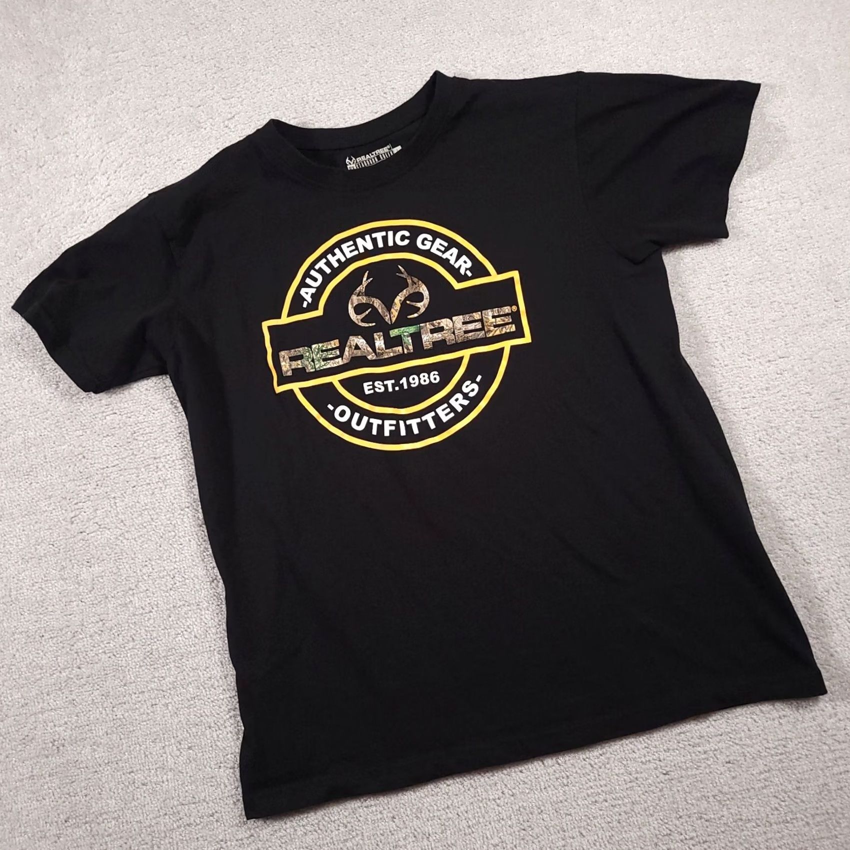 Realtree VINTAGE Realtree by Staghorn Creek Graphic T-Shirt Mens Large Black Logo Shirt Mens L Black Logo Size US L / EU 52-54 / 3 - 2 Thumbnail