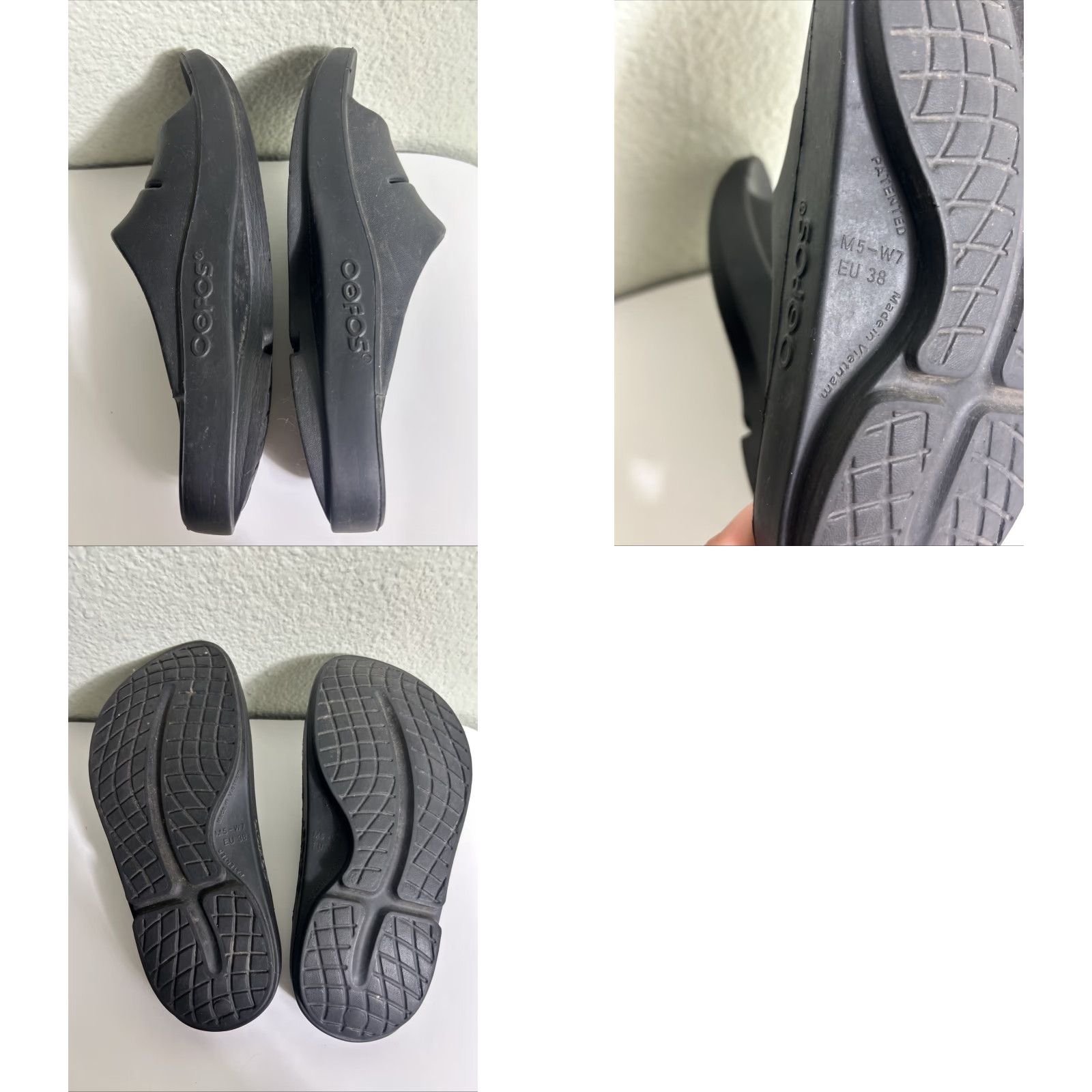 Vintage OOFOS OOahh Sport Flex Recovery Slide Sandals Mens 5 Womens 7 Black Size US 5 / IT 35 - 9 Thumbnail