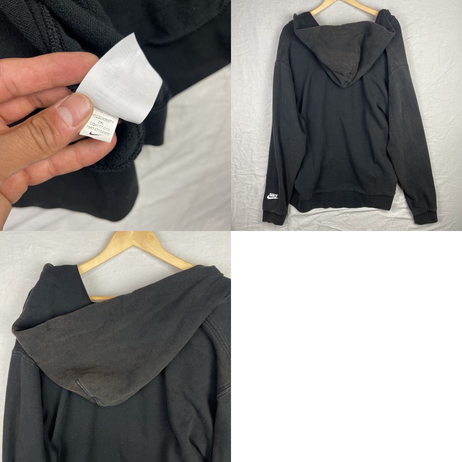 Nike Nike Hoodie Mens 2XL Sportswear Have A Nice Day Full Zip Washed Terry Black Size US XXL / EU 58 / 5 - 9 Thumbnail