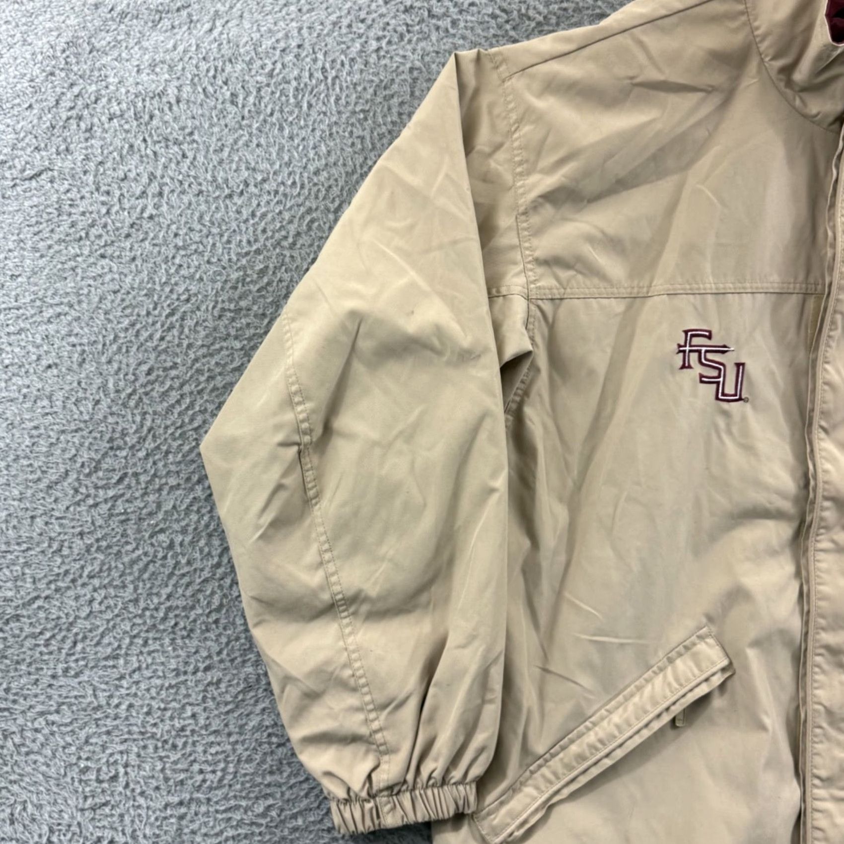 Nike VINTAGE Nike Florida State Seminoles Jacket Mens Large Beige Full Zip 90s Football Size US L / EU 52-54 / 3 - 5 Thumbnail